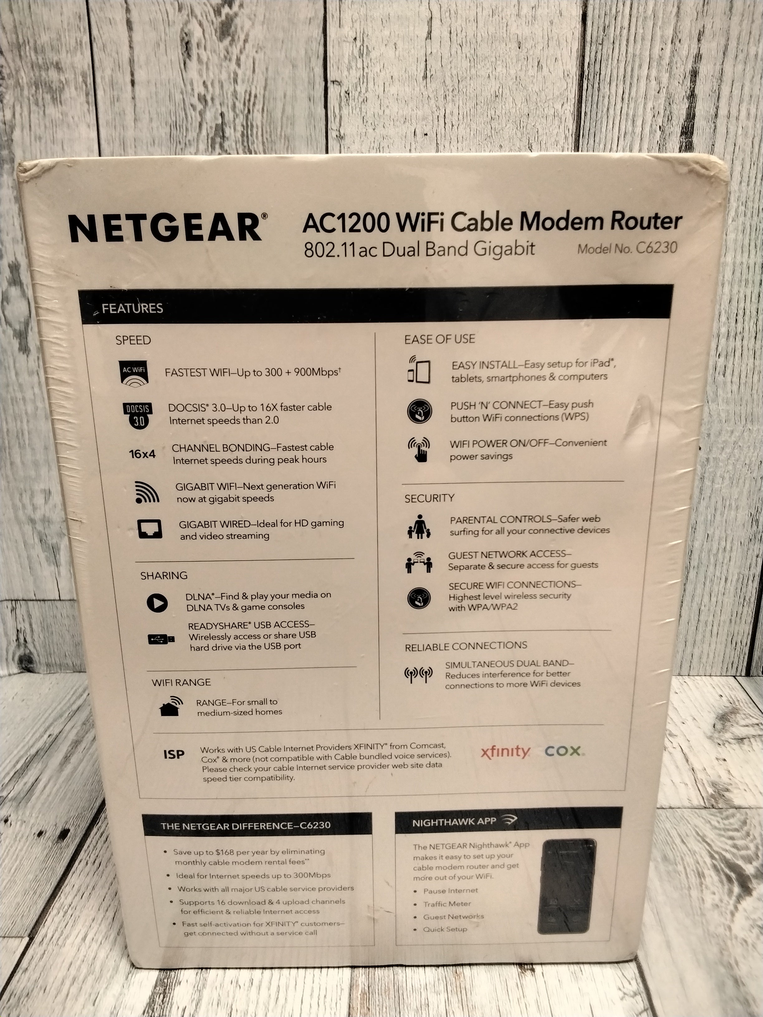 NETGEAR Cable Modem with Builtin WiFi Router (C6230)