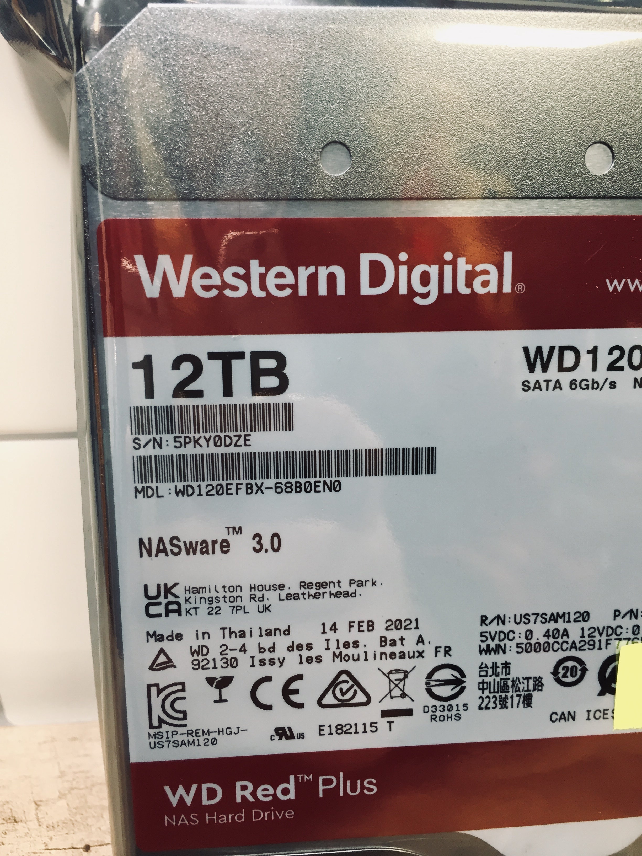 新品 WD120EFBX HDD 12TB Western Digital Western Digital Red Plus WD120EFBX NAS Hard Drive, 12TB