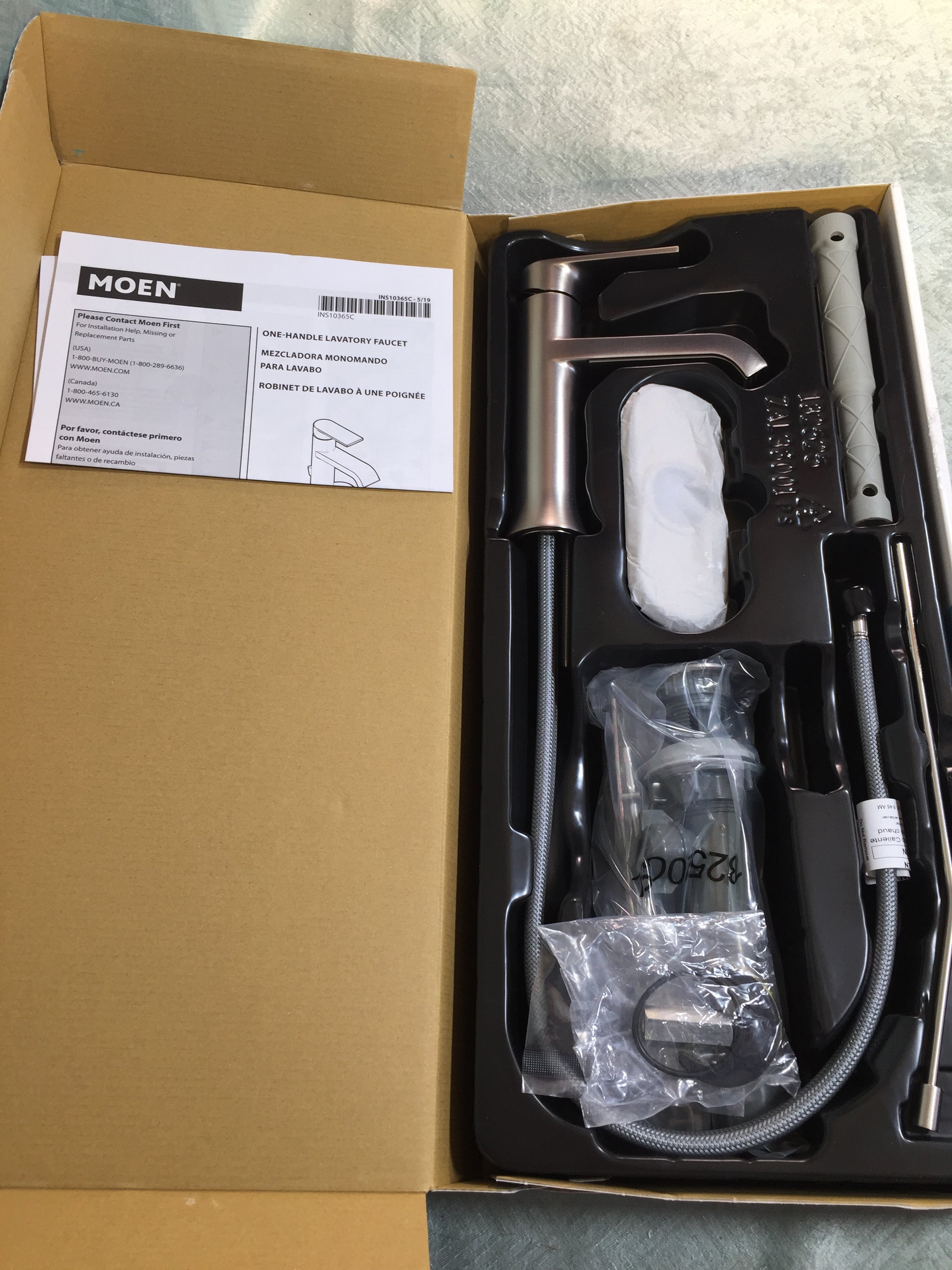 MOEN WS84760SRN Genta Single Hole Single-Handle Bathroom Faucet Brushed Nickel (7639847272686)