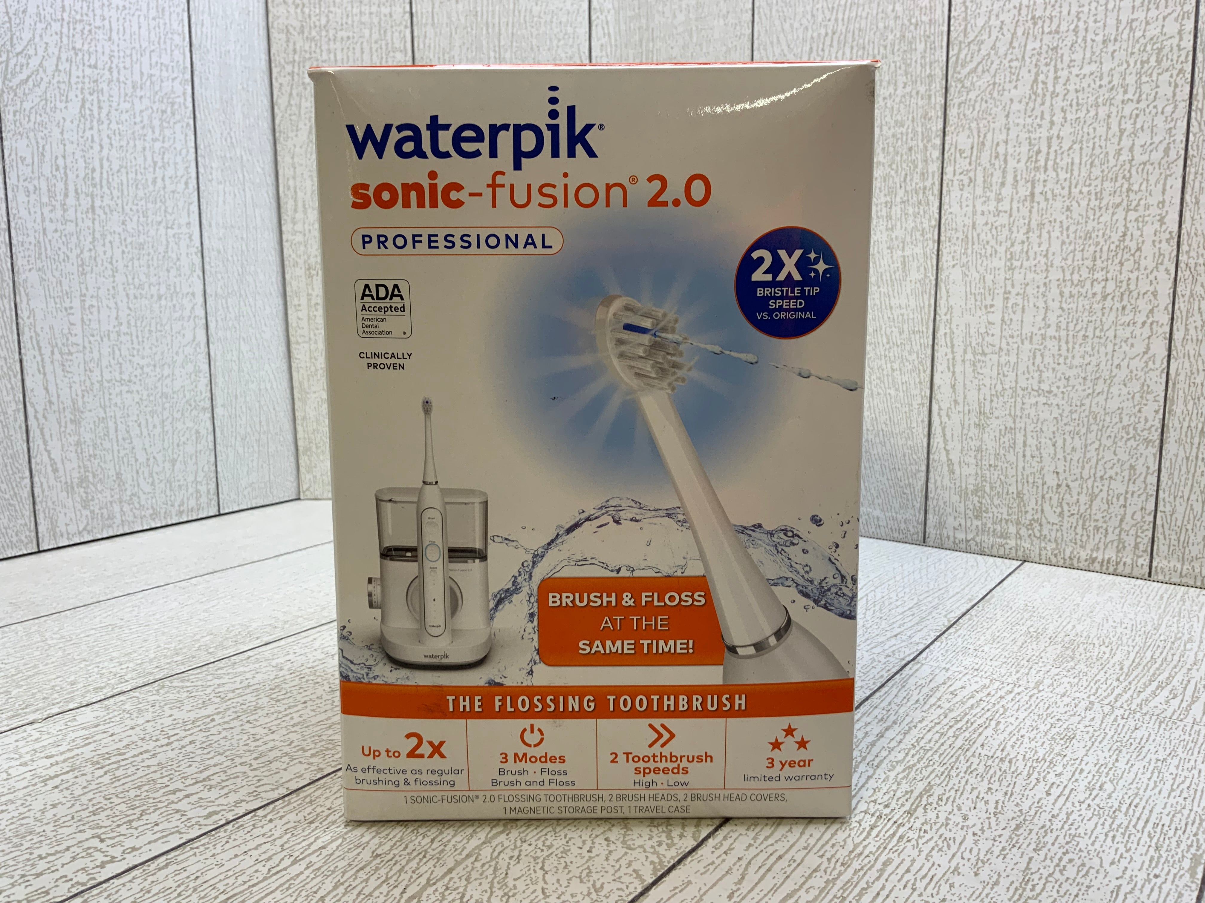 Waterpik Sonic-Fusion 2.0 Flossing Electric Toothbrush, White (7948423594222)