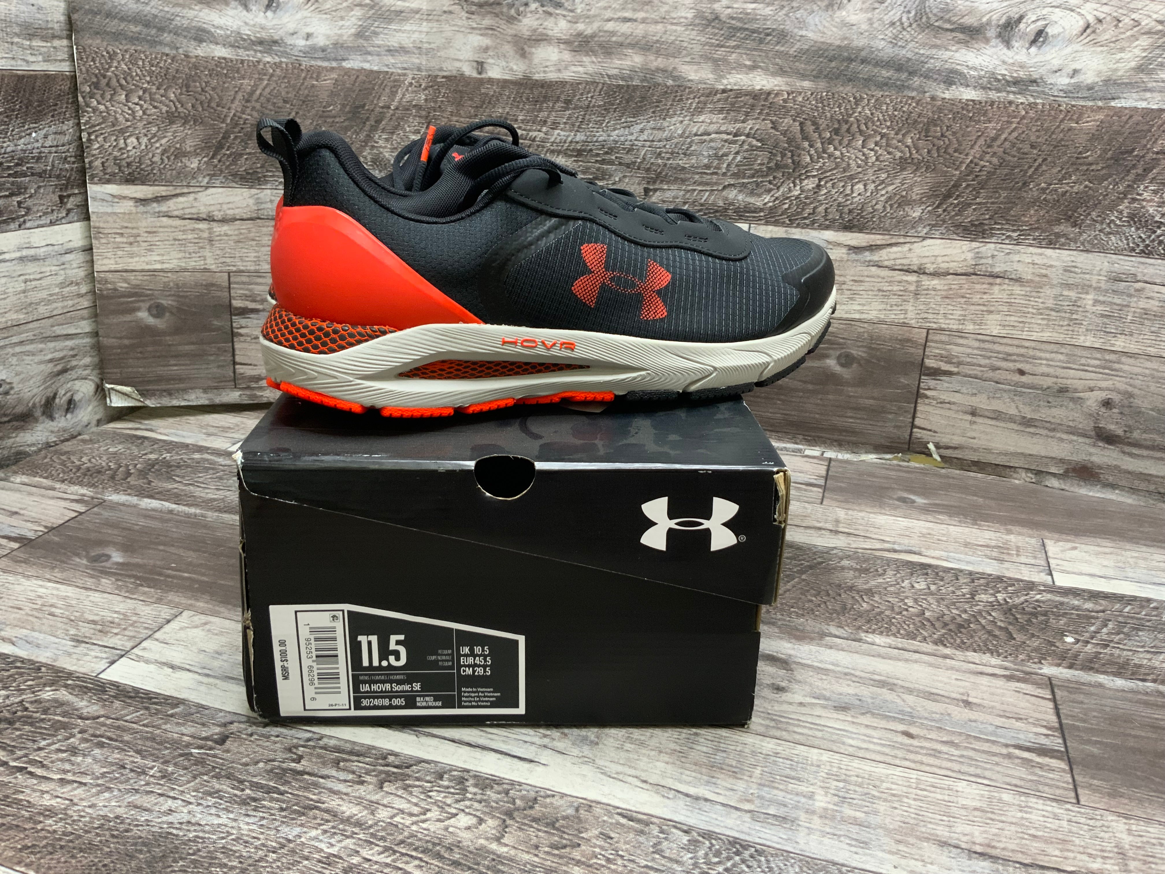 Under Armour Hover Sonic SE (Black/Red, Size 11.5) (8108987252974)