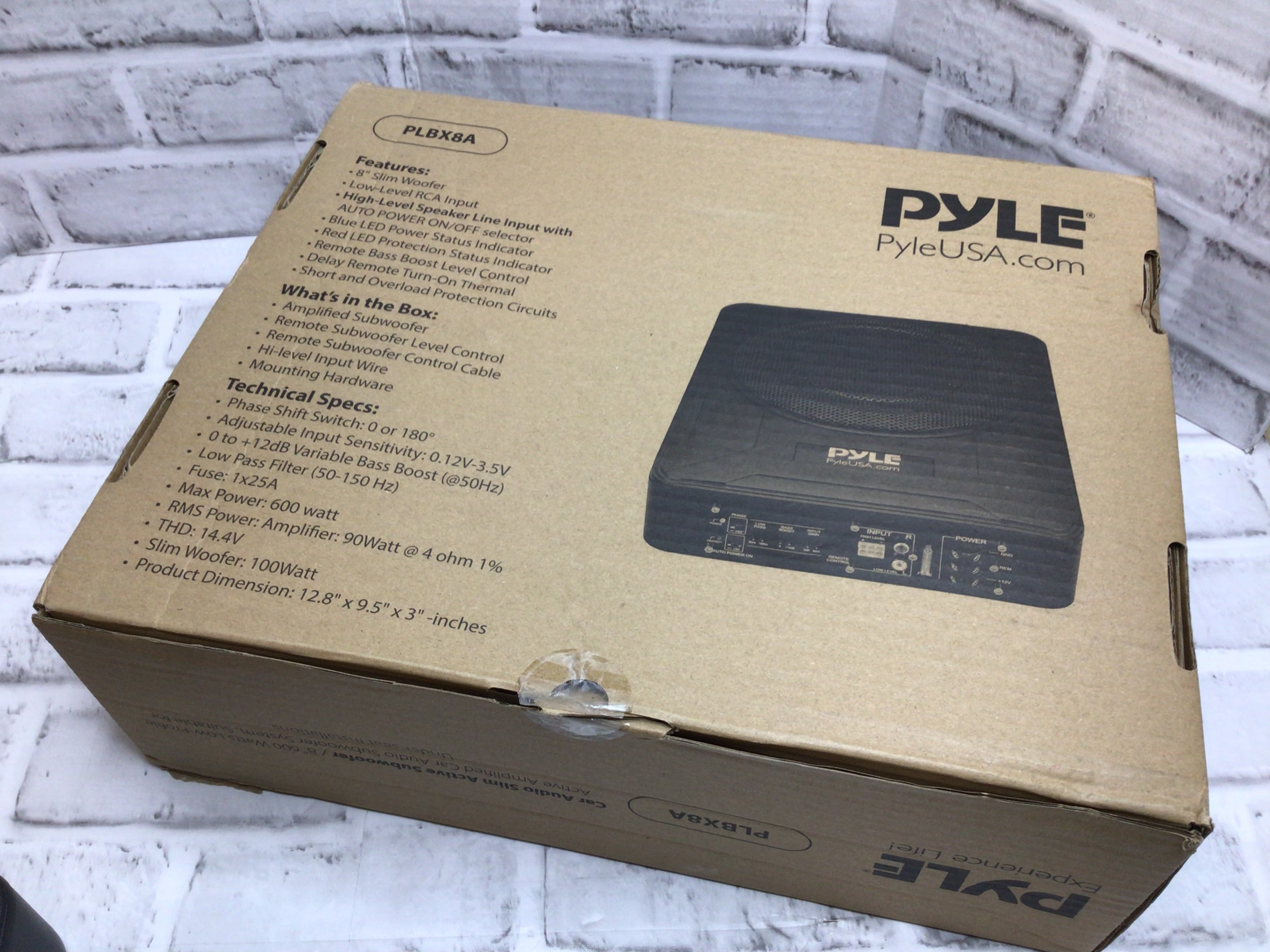 Pyle PLBX8A 8-Inch Low-Profile Amplified Subwoofer System - 600 Watt Compact (8081906204910)