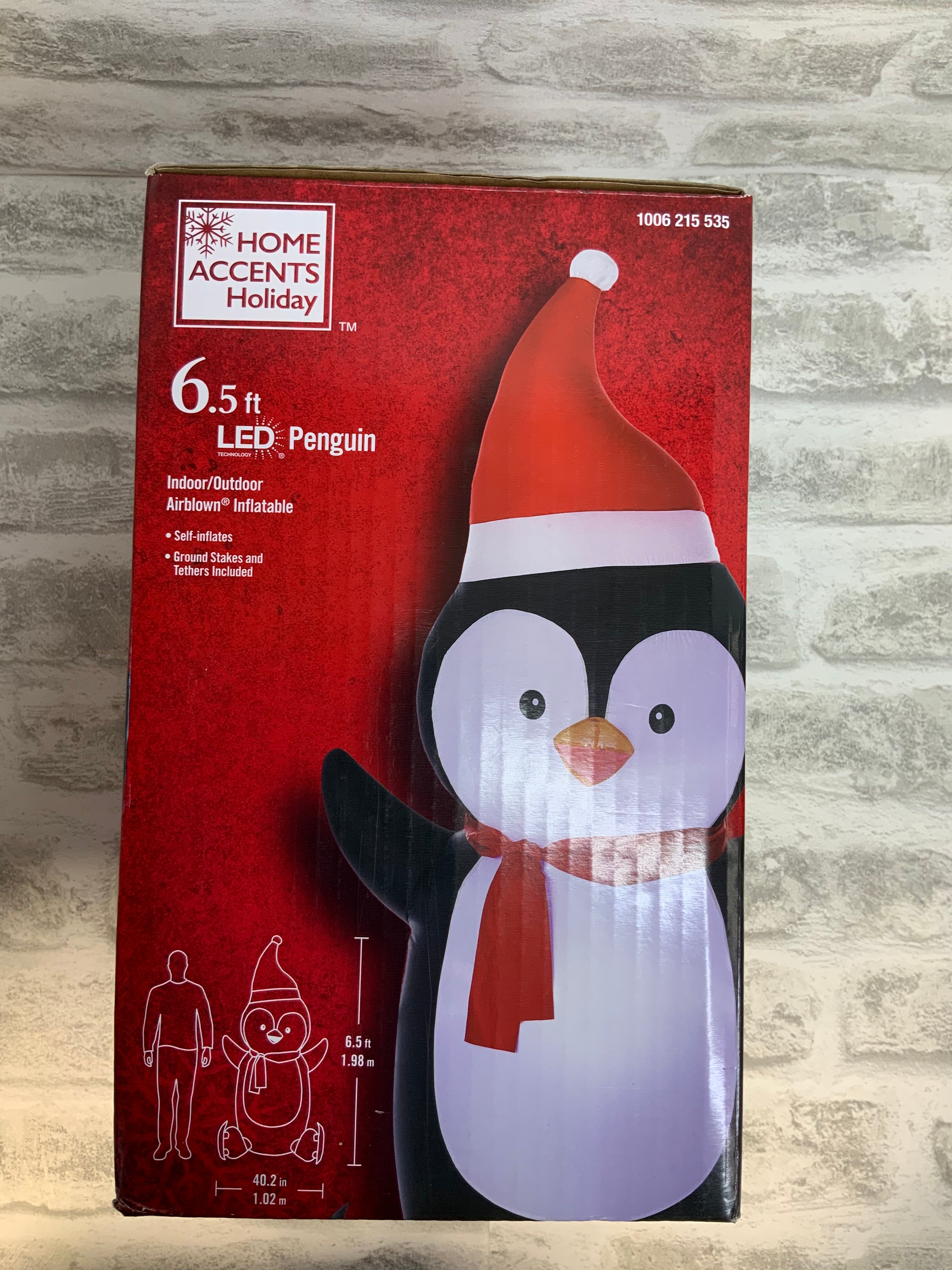 6.5 ft Pre-Lit LED Airblown Penguin with Skates Christmas Inflatable (7495023591662)