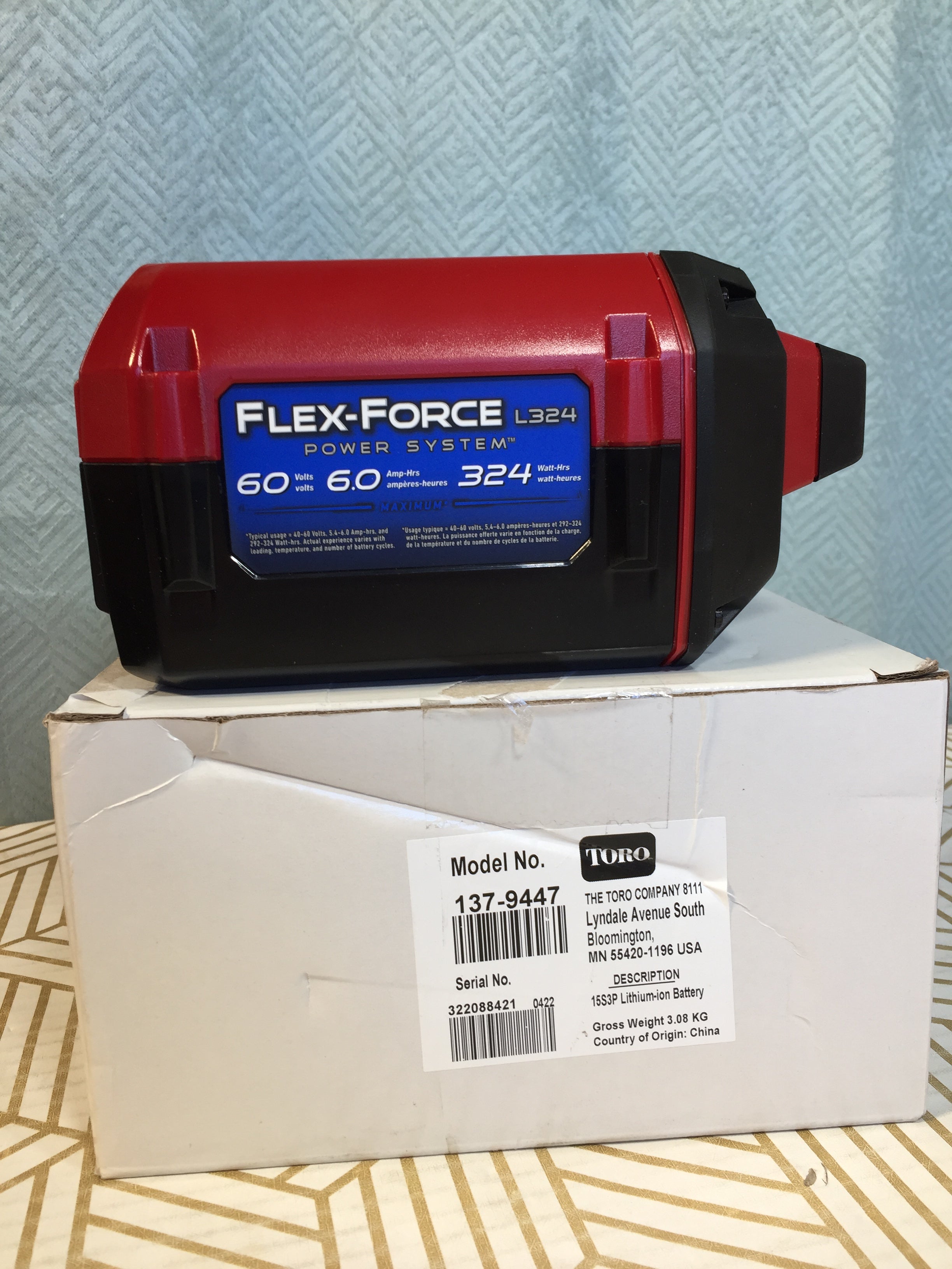 TORO Flex-Force Power System 60-Volt Max 6.0 Ah Lithium-Ion L324 Battery (7945758605550)