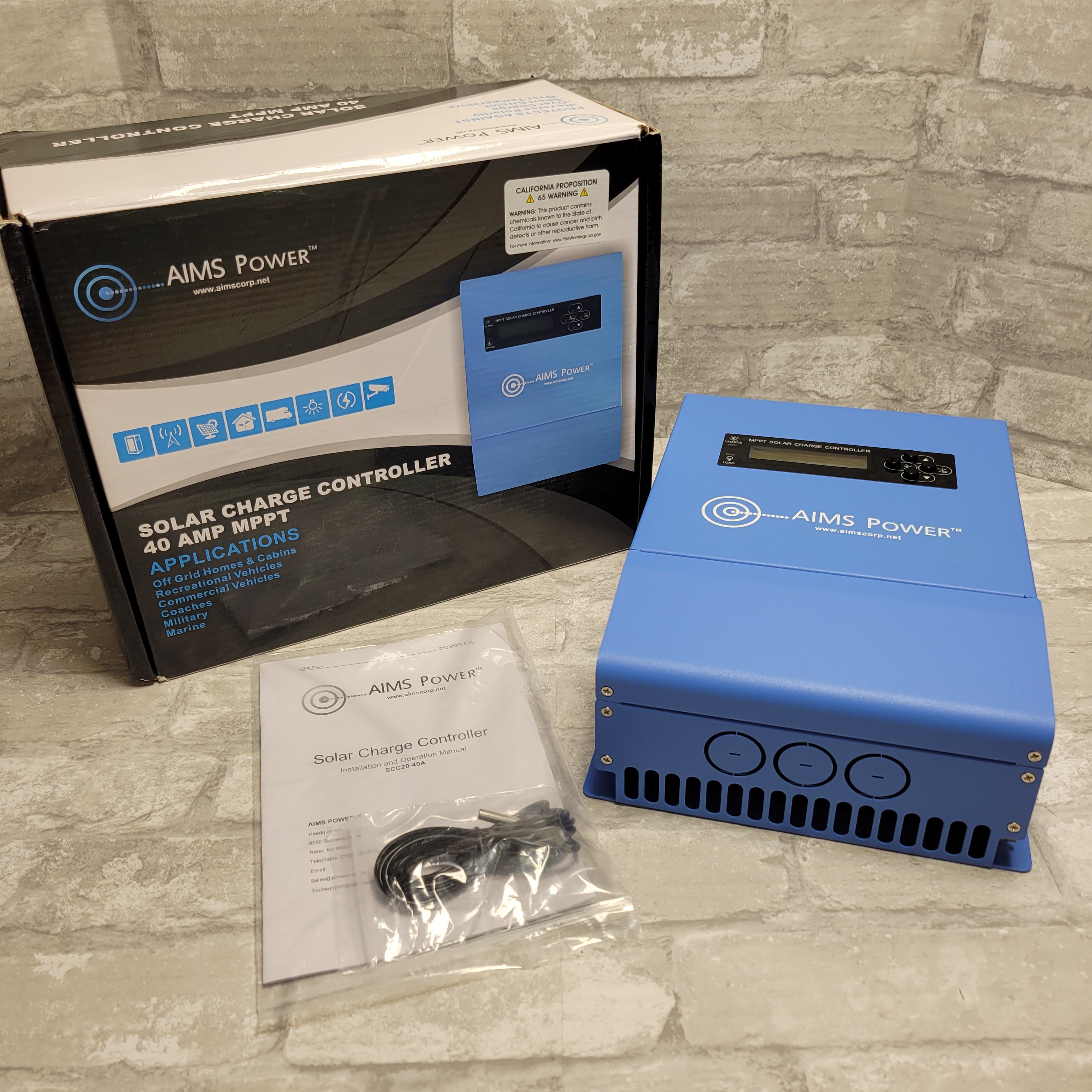 AIMS Power SCC40AMPPT 40 AMP Solar Charge Controller with MPPT Technology (8069388959982)