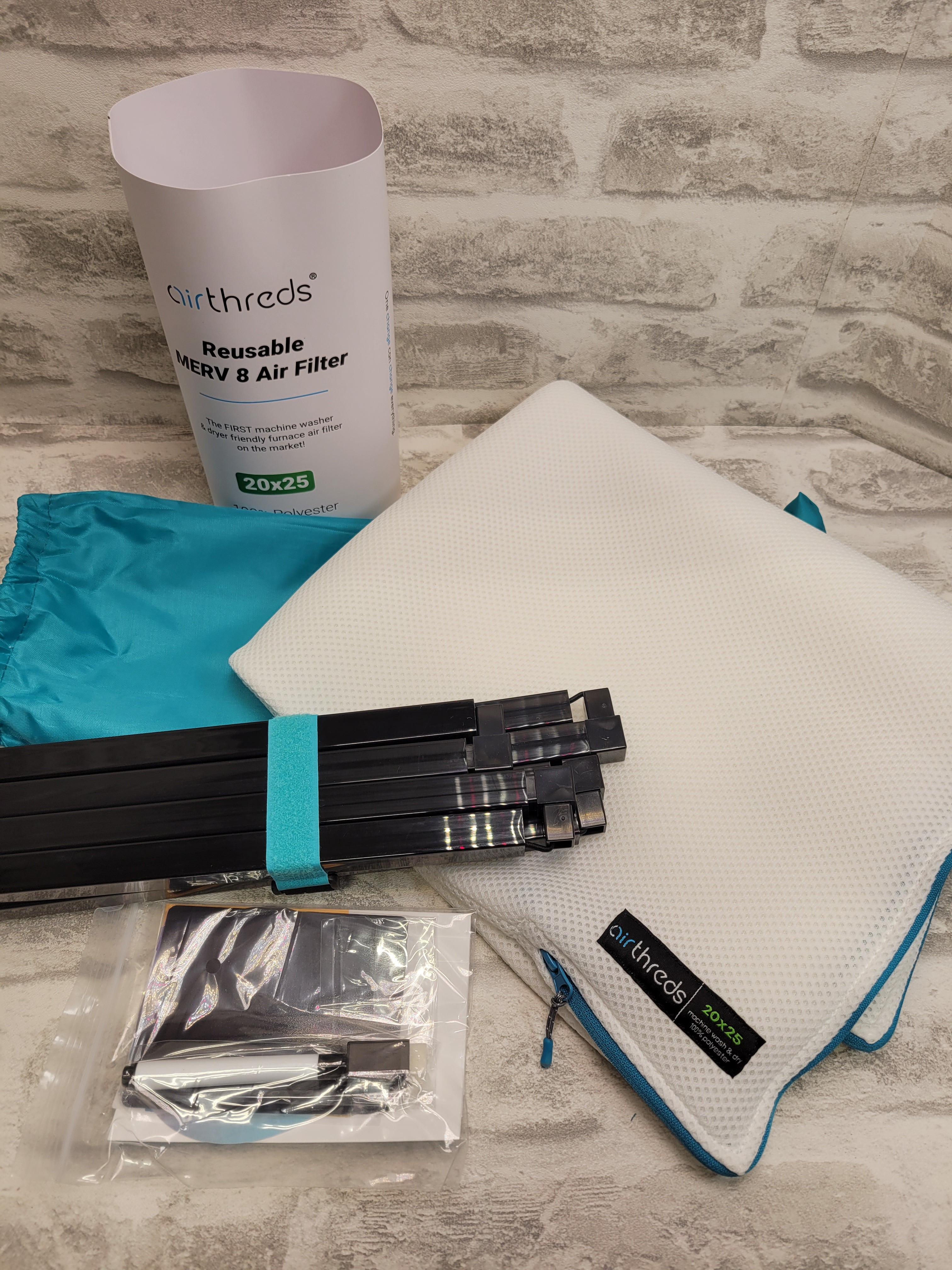 AirThreds 20x25x1 Reusable Air Filter for AC HVAC Furnace, MREV 8 Plus (7532432457966)