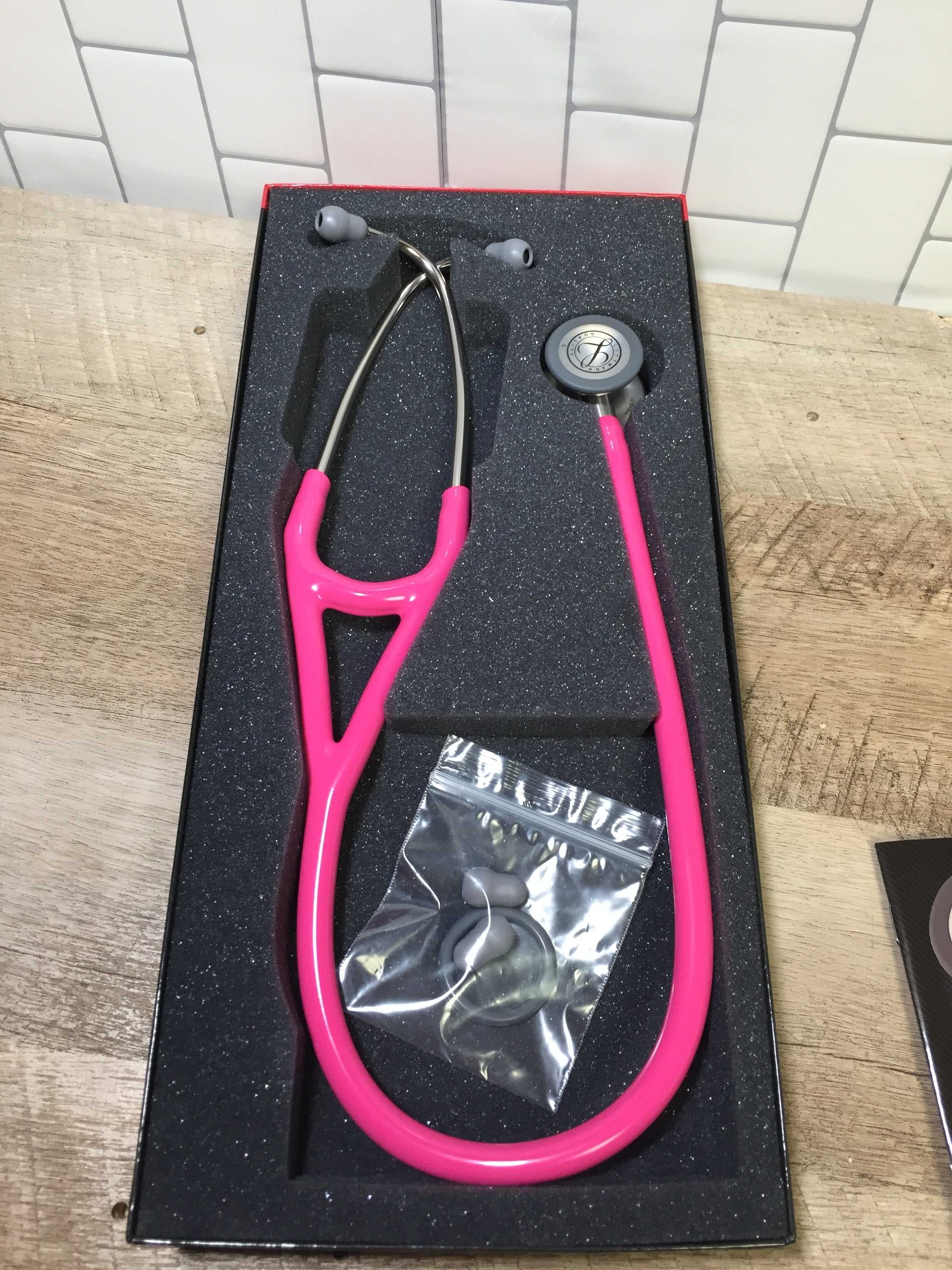 3M Littmann Stethoscope, Pink Tube, Stainless Steel Chestpiece, 29 inch 6159 (6966456385719)