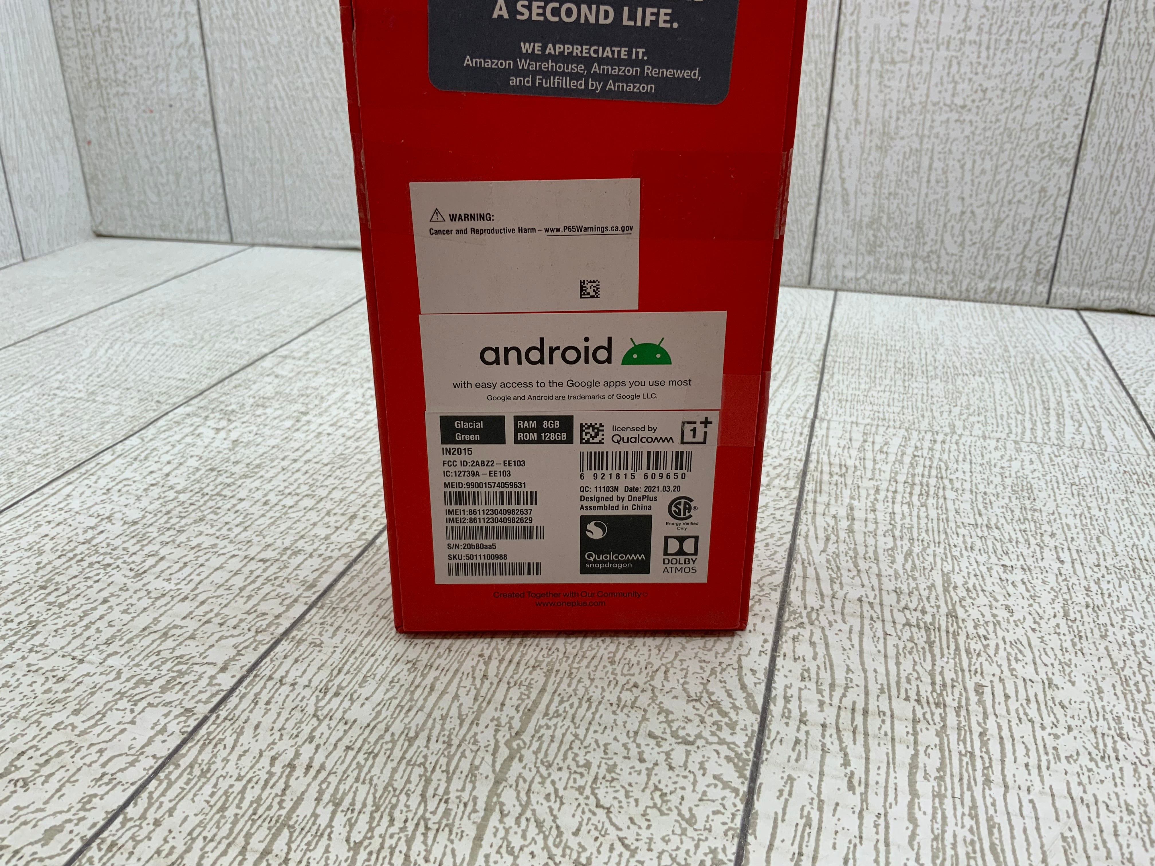 OnePlus 8 Glacial Green, 5G Unlocked Android Smartphone 8GB RAM+128GB (8045146341614)