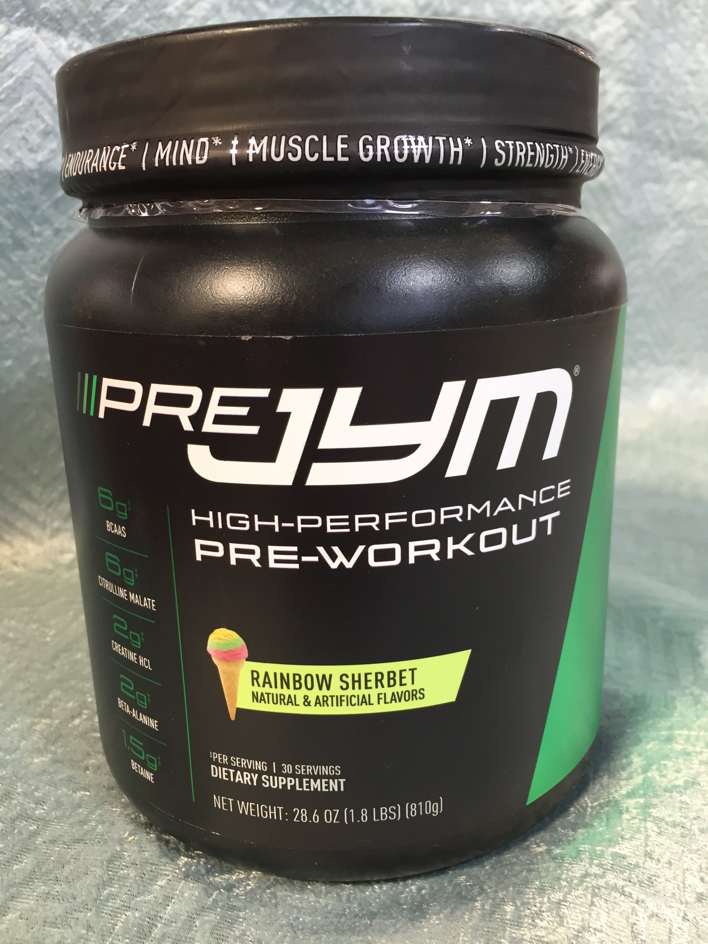 JYM Supplement Science Pre Jym Rainbow Sherbet, 30 Servings, Rainbow S