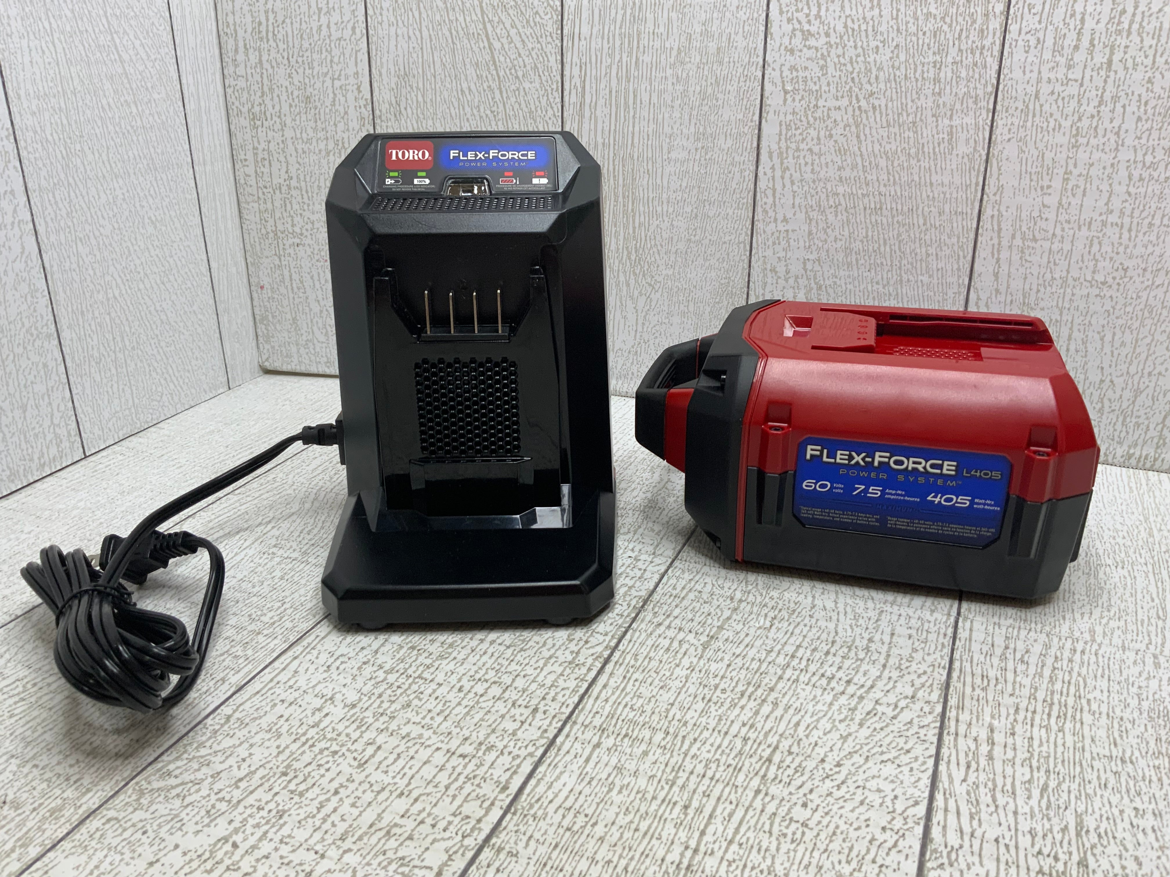 Toro Flex-Force 60V Max 7.5 Ah L405 Lithium-Ion Battery & Flex-Force Charger (8057193201902)
