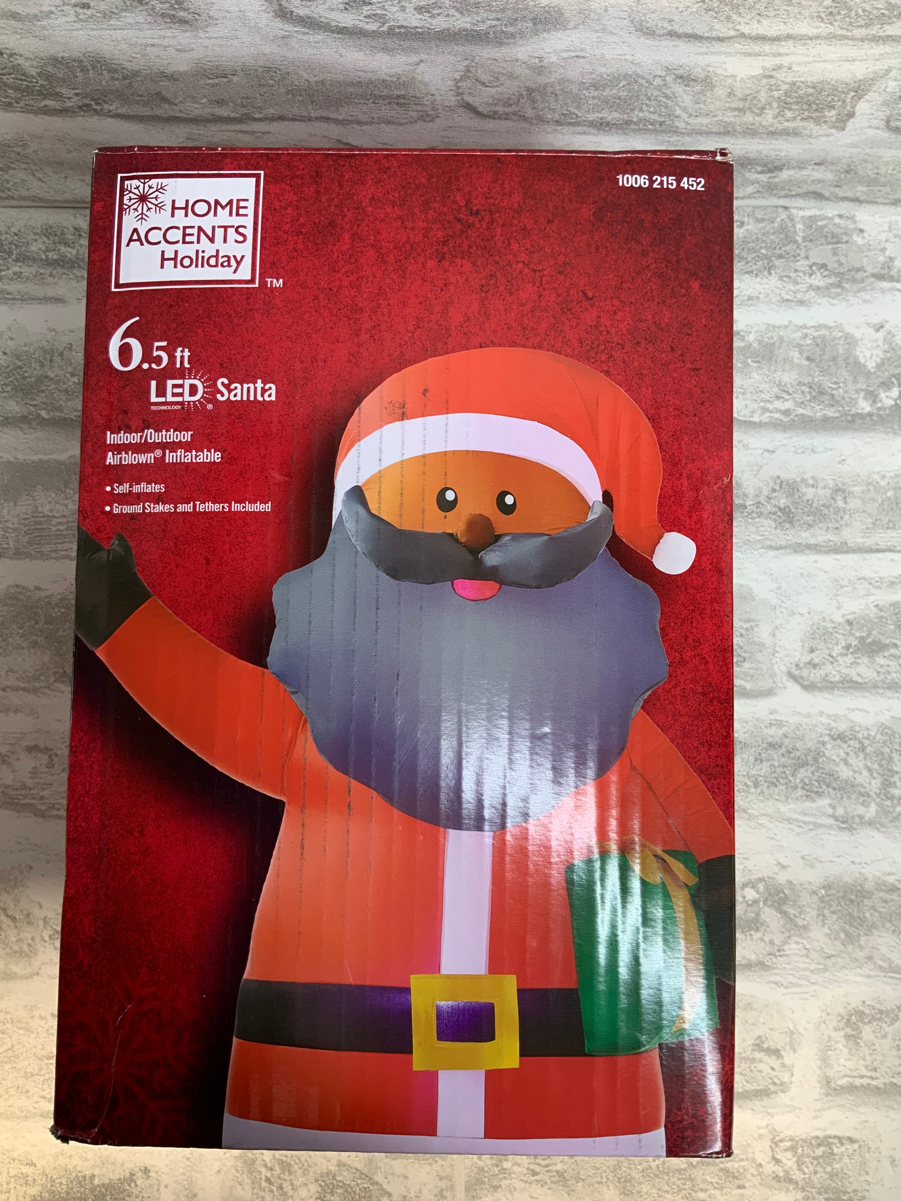 6.5 ft Pre-Lit LED Airblown Black Santa Christmas Inflatable (7495028834542)