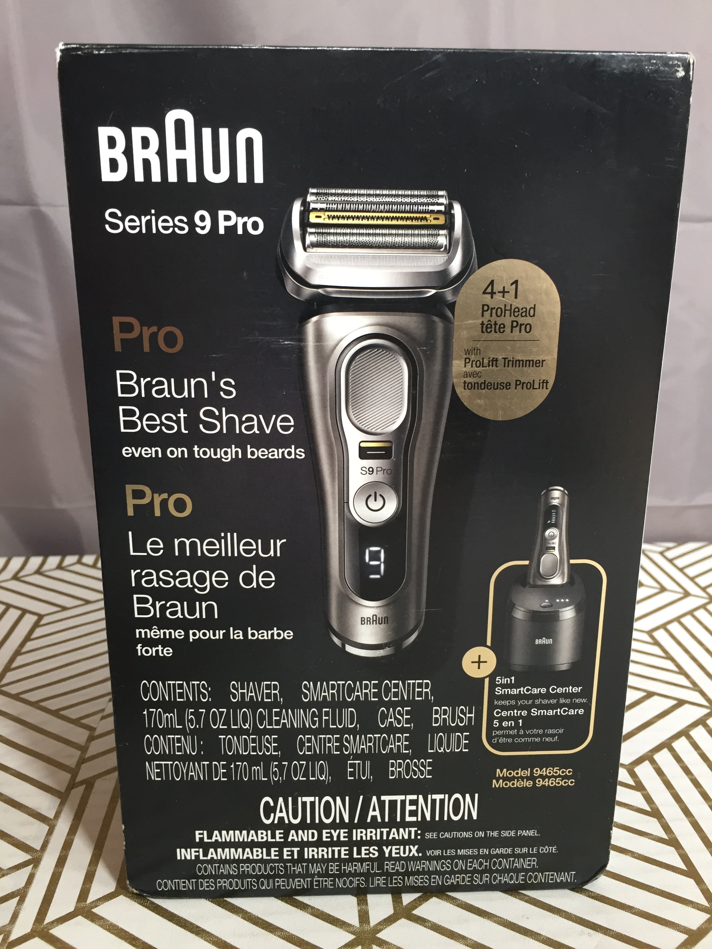 Braun Electric Razor for Men, Series 9 Pro 9465cc Wet & Dry Electric Foil Shaver with ProLift Beard Trimmer, Cleaning & Charging SmartCare Center, Noble Metal (8066506293486)