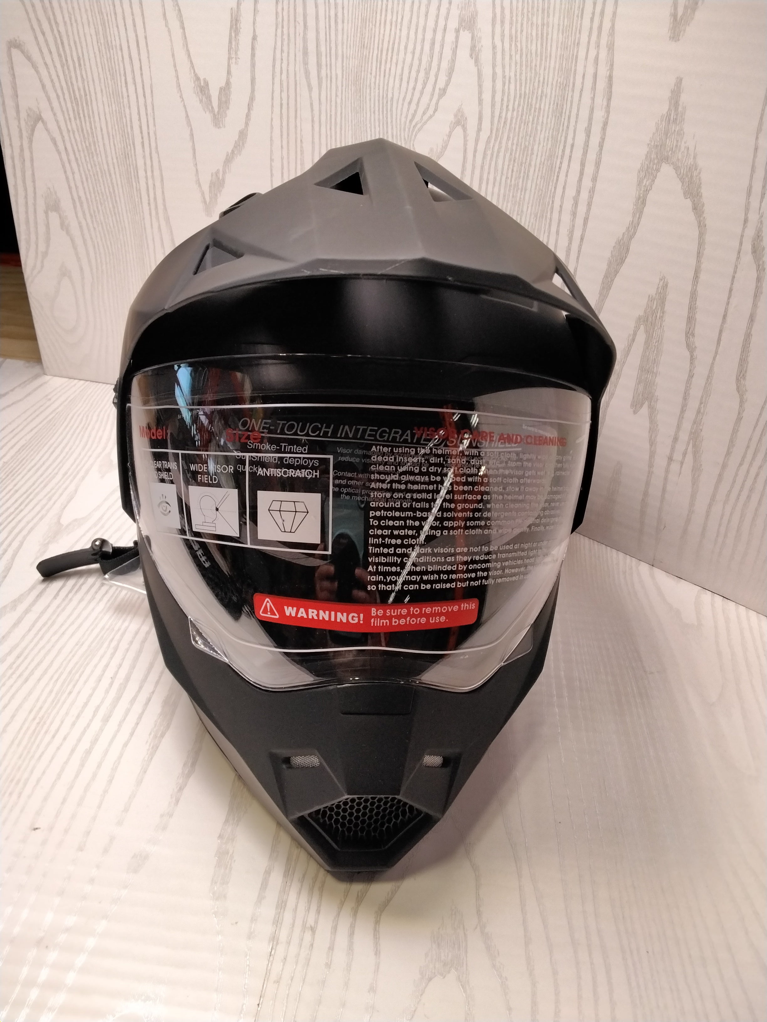 1Storm Dual Sport Off Road Full Face Helmet Dual Visor - Matte Black, Size XXL (7724485542126)