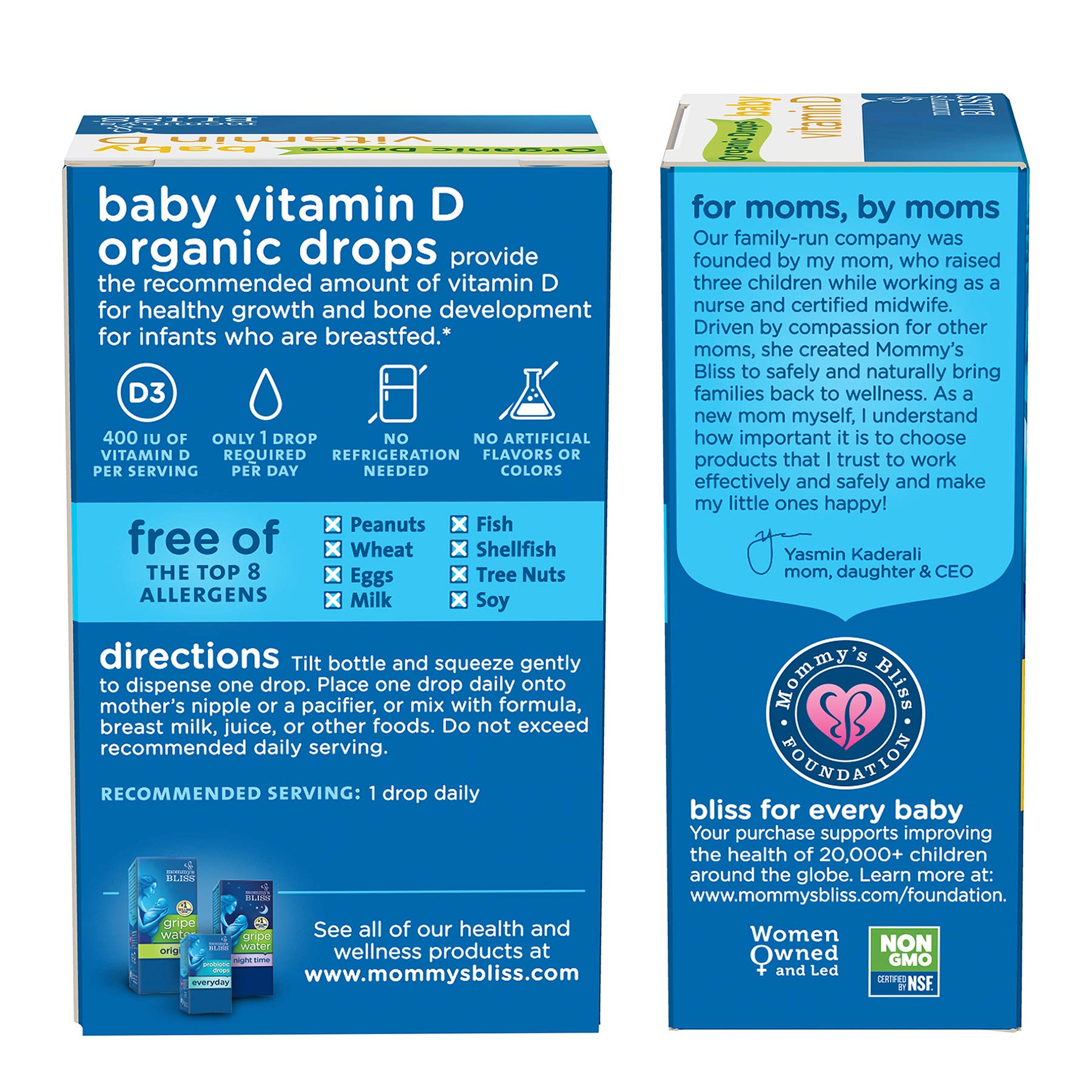 2-pack Mommy's Bliss Organic Drops, Vitamin D, 0.11 Fl Oz Exp. 2/23 (6963005915319)