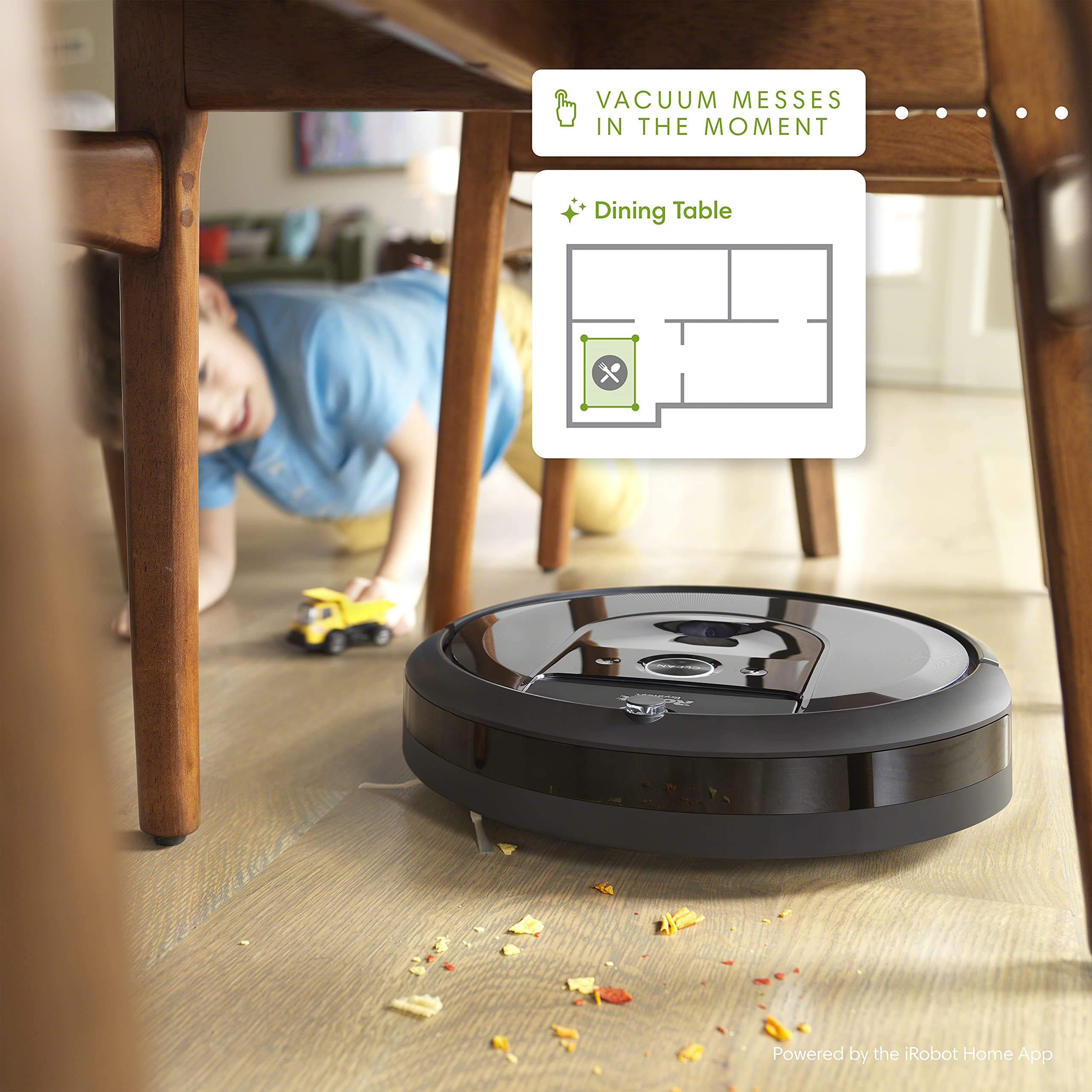 iRobot Roomba i7 (7150) Robot Vacuum- Wi-Fi Connected, Smart Mapping, Works with Alexa, Ideal for Pet Hair, Works With Clean Base, Black (7928583422190)