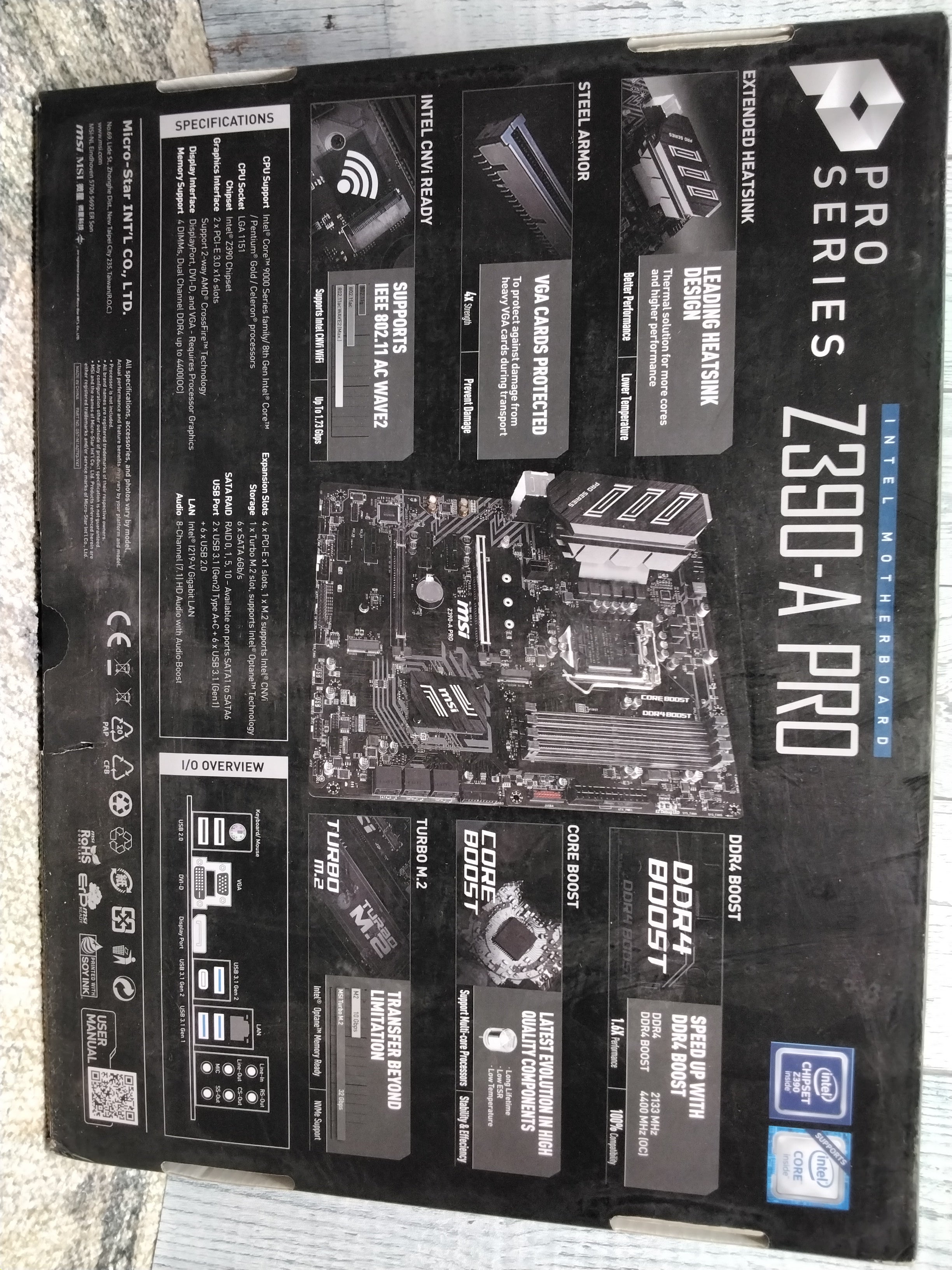 MSI Z390-A PRO LGA1151 (Intel 8th and 9th Gen) Gaming Motherboard NEW/OPEN BOX (7931361034478)
