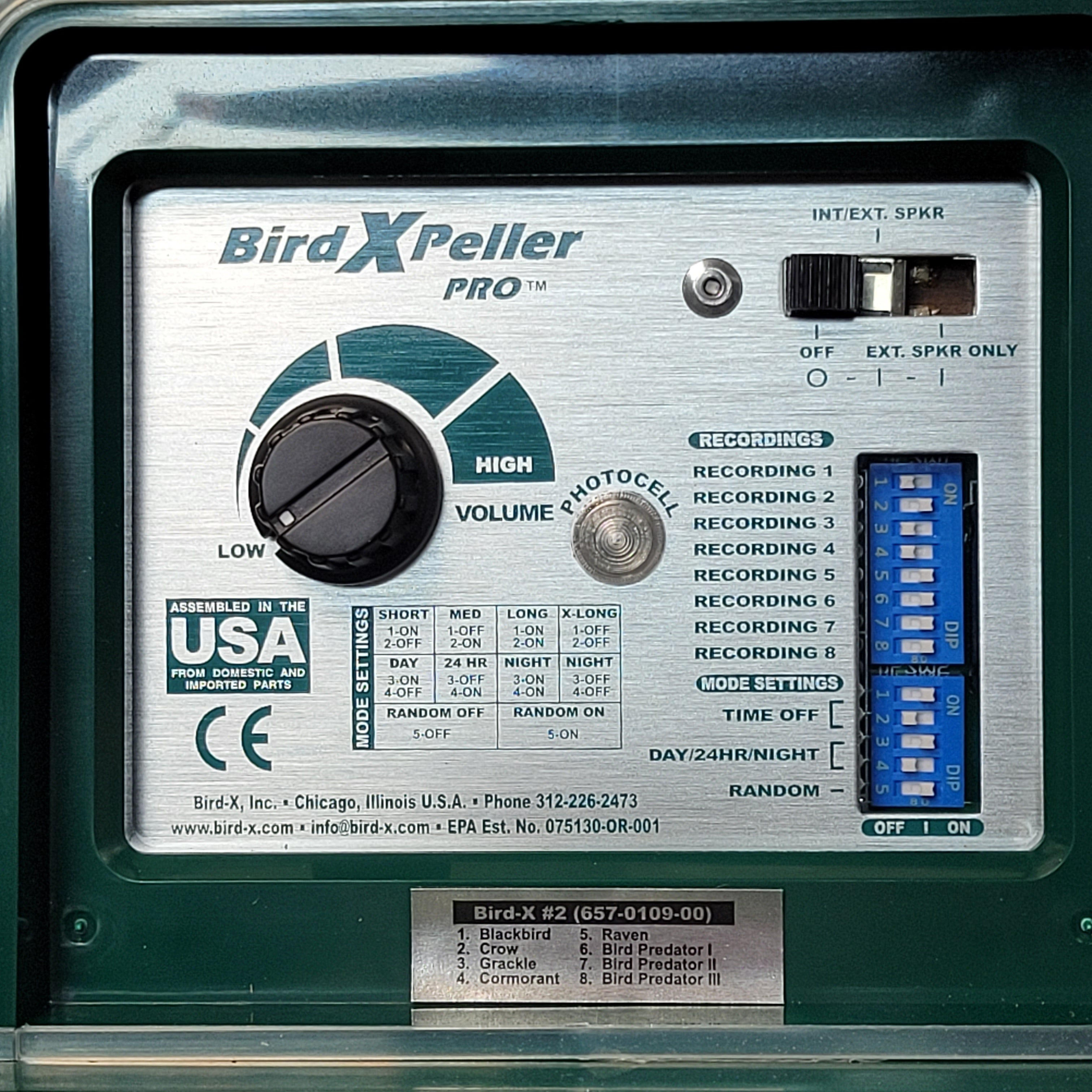 Bird-X BXP-PRO2 Electronic Bird Repeller (7942935937262)