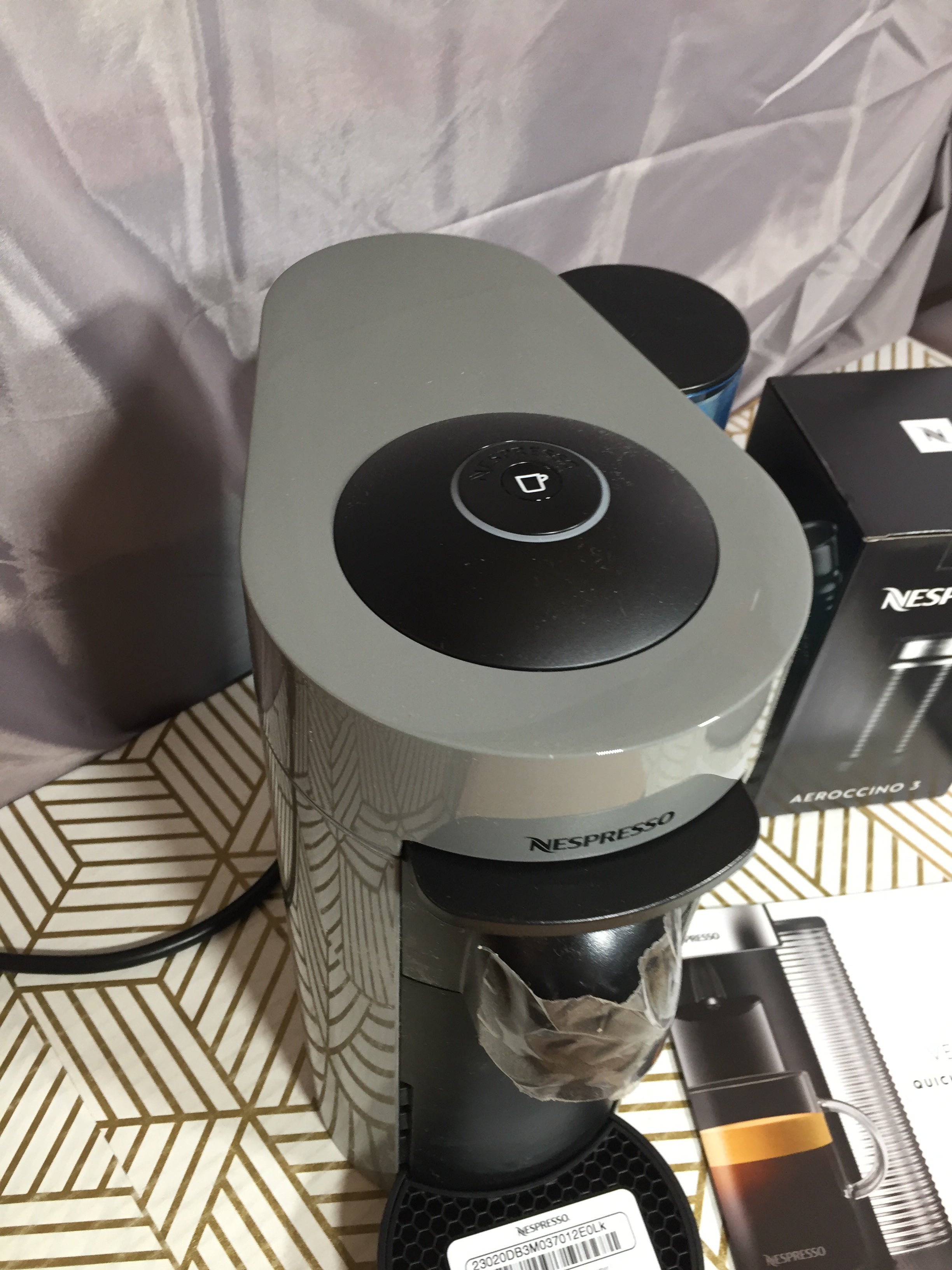 Nespresso VertuoPlus Coffee & Espresso Machine by De'Longhi - Milk Frother, Grey (8088237900014)