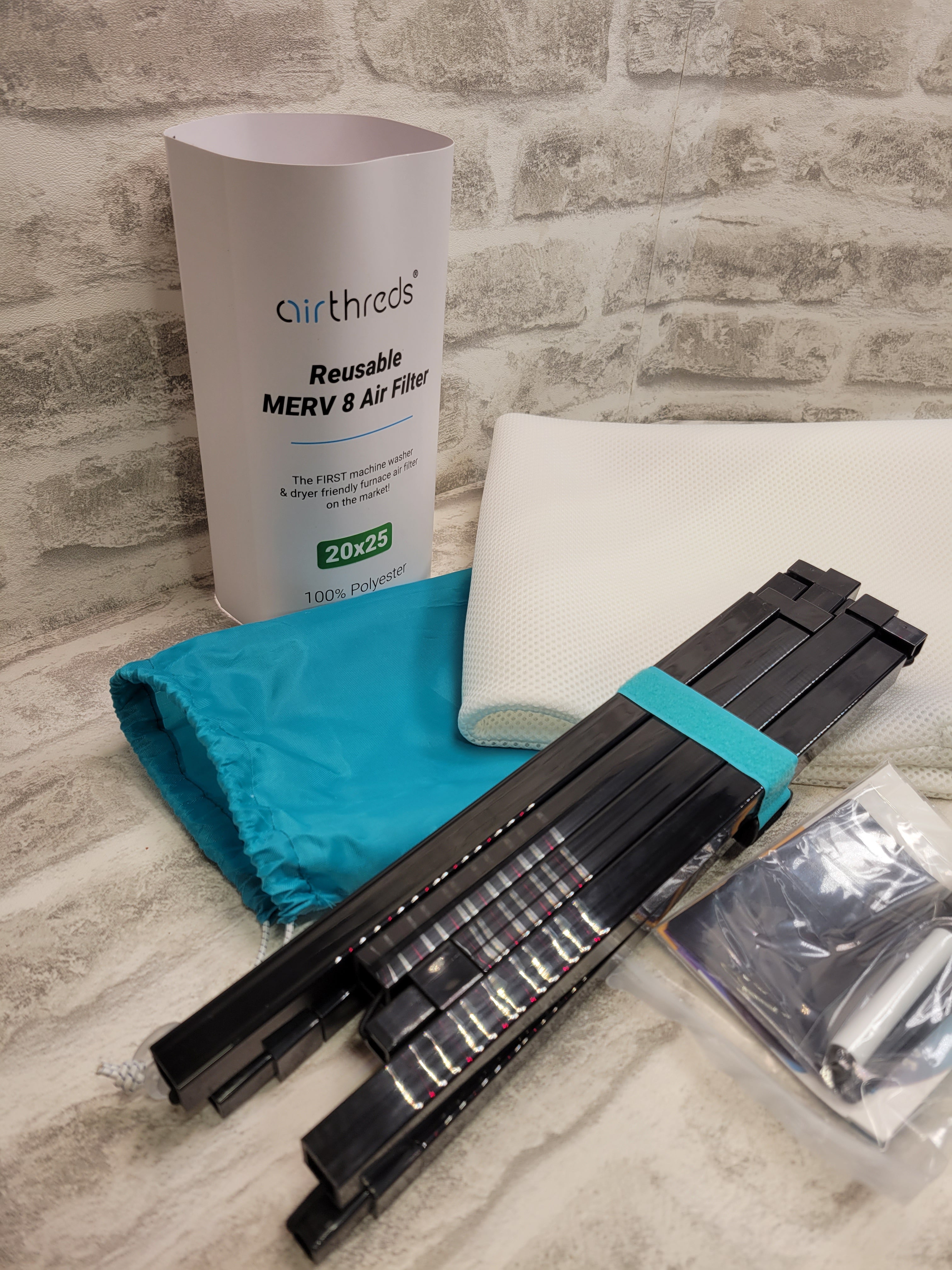 AirThreds 20x25x1 Reusable Air Filter for AC HVAC Furnace, MREV 8 Plus (7532432457966)