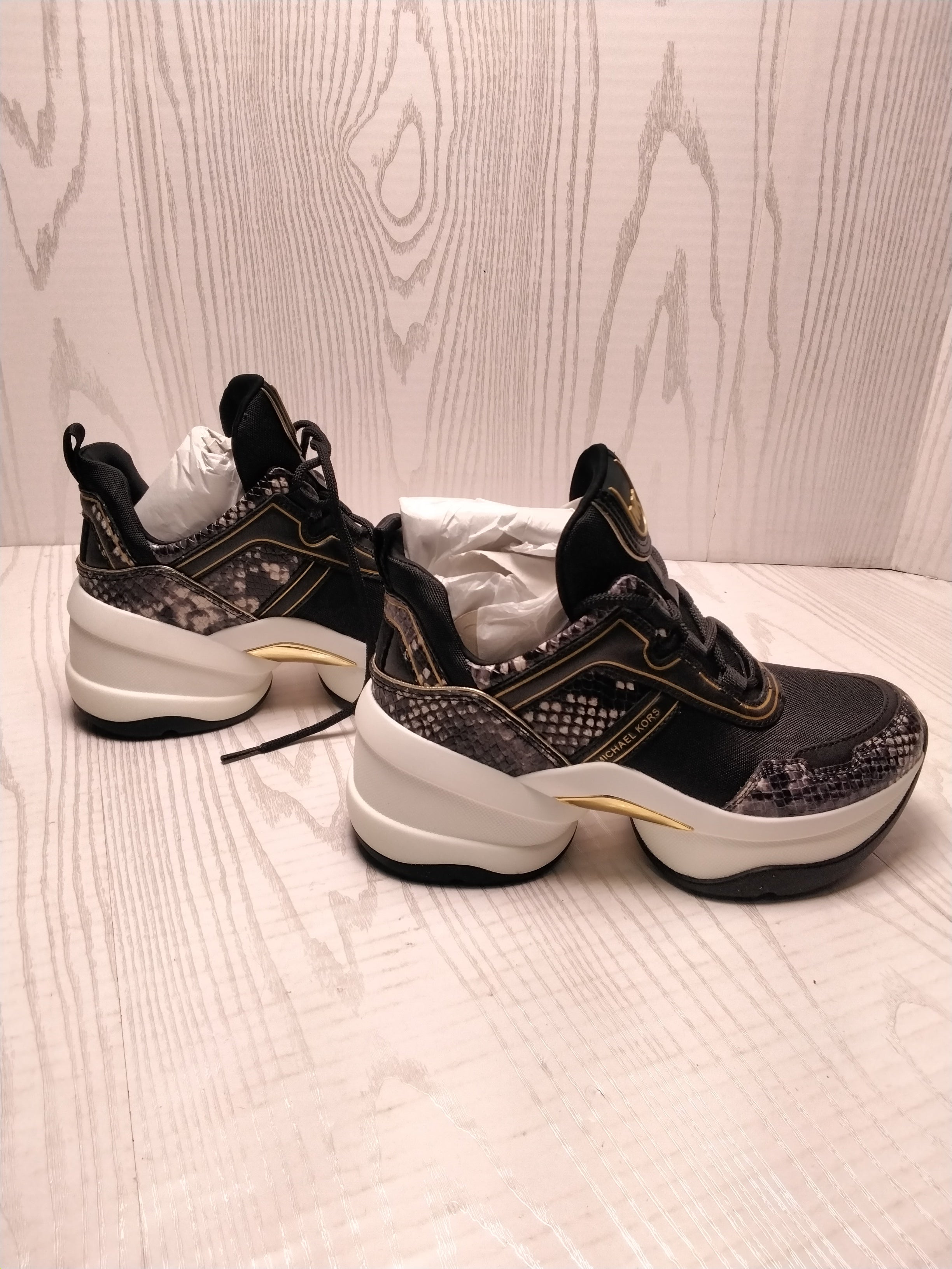 Michael Kors Women's Olympia Trainer Tech Canvas Shoes - Black, Size 5.5 (7928683462894)