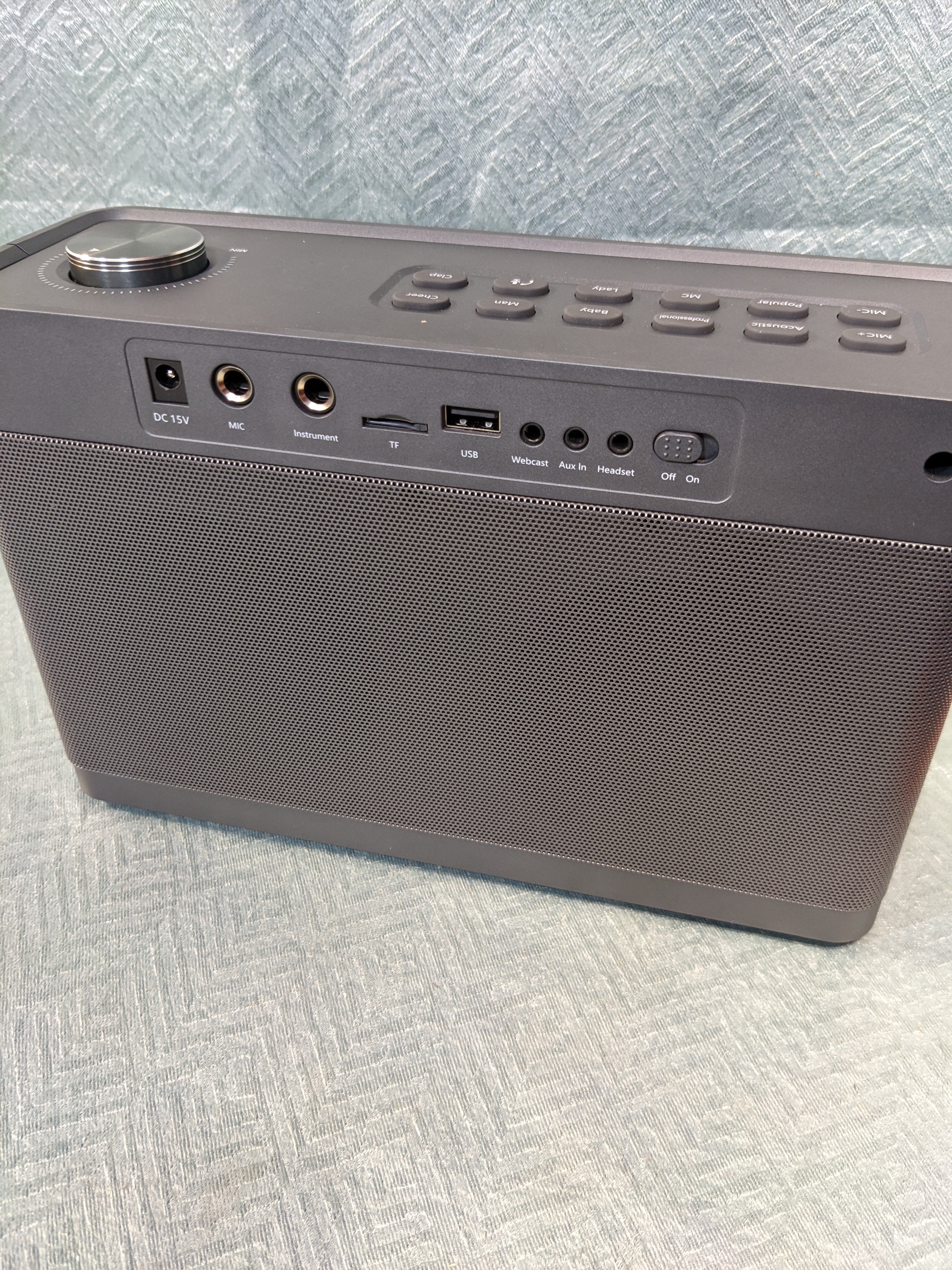 W WINBRIDGE Karaoke Machine with Wireless Microphone, Bluetooth Portable PA Speaker System Built in Soundcard Remote Control with Guitar Input (7591830028526)