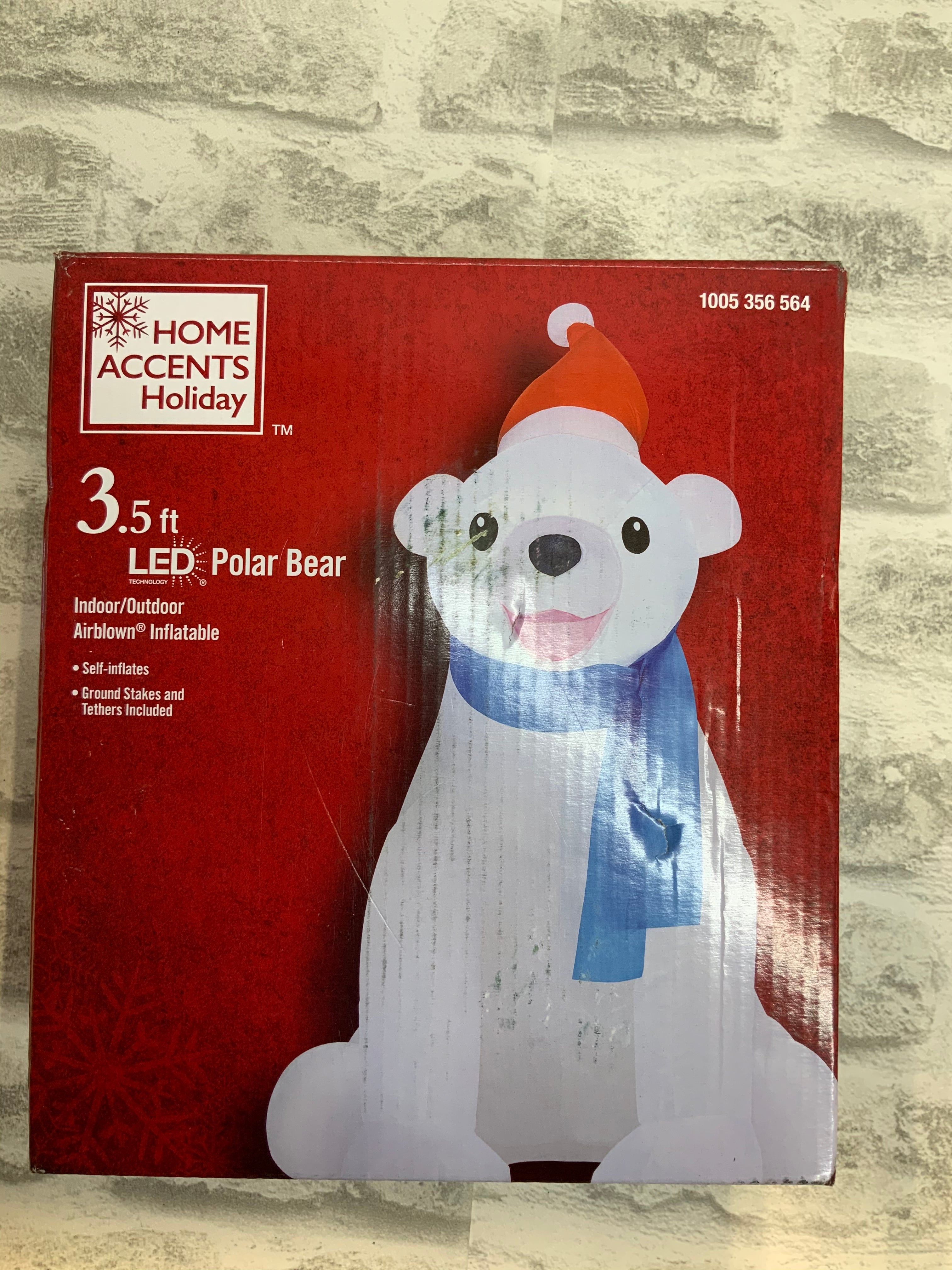 3.5 ft Pre-Lit LED Polar Bear Christmas Inflatable (7495041089774)