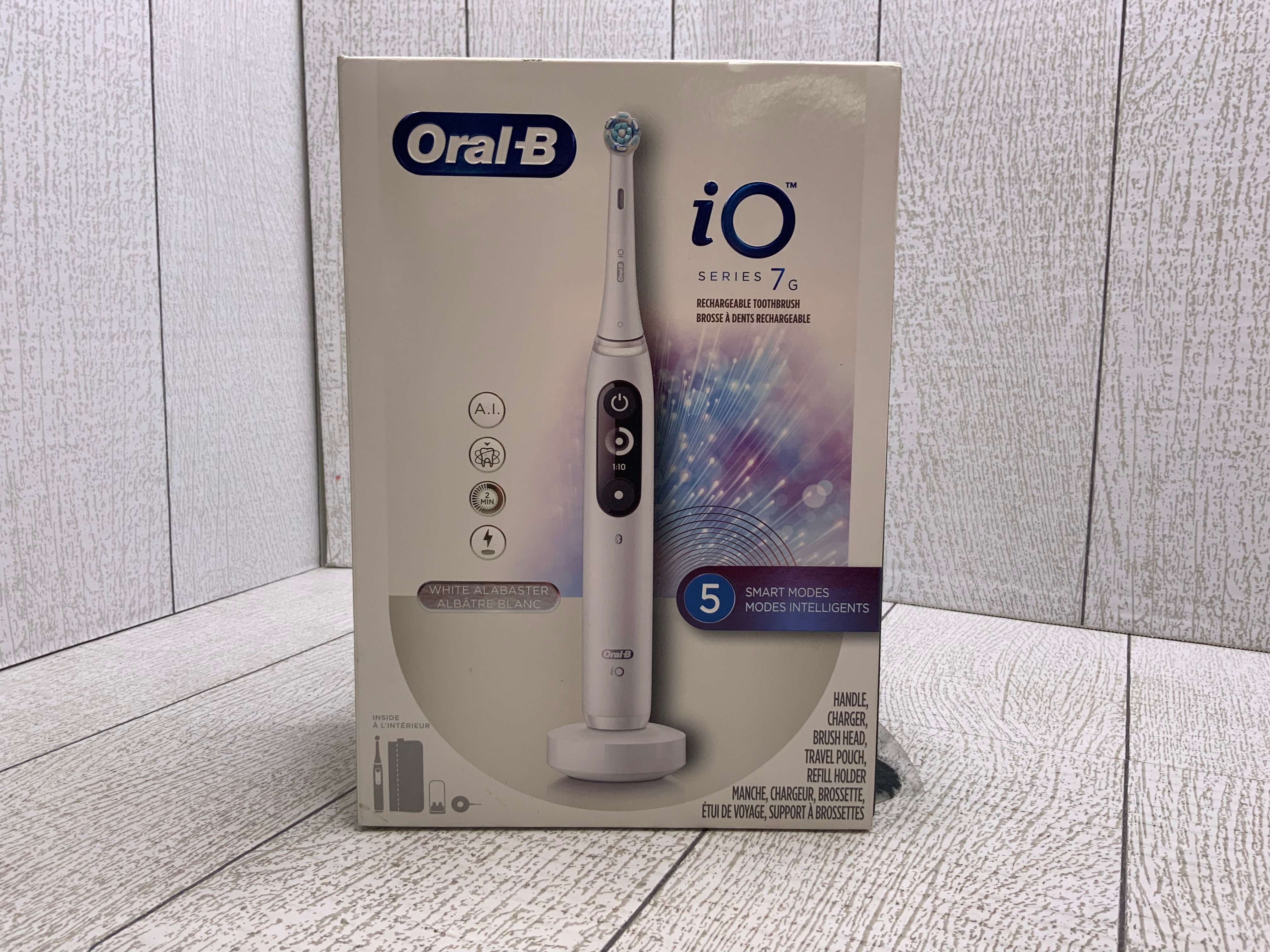 Oral-B iO Series 7G Electric Toothbrush with Brush Head, White Alabaster (8038457180398)