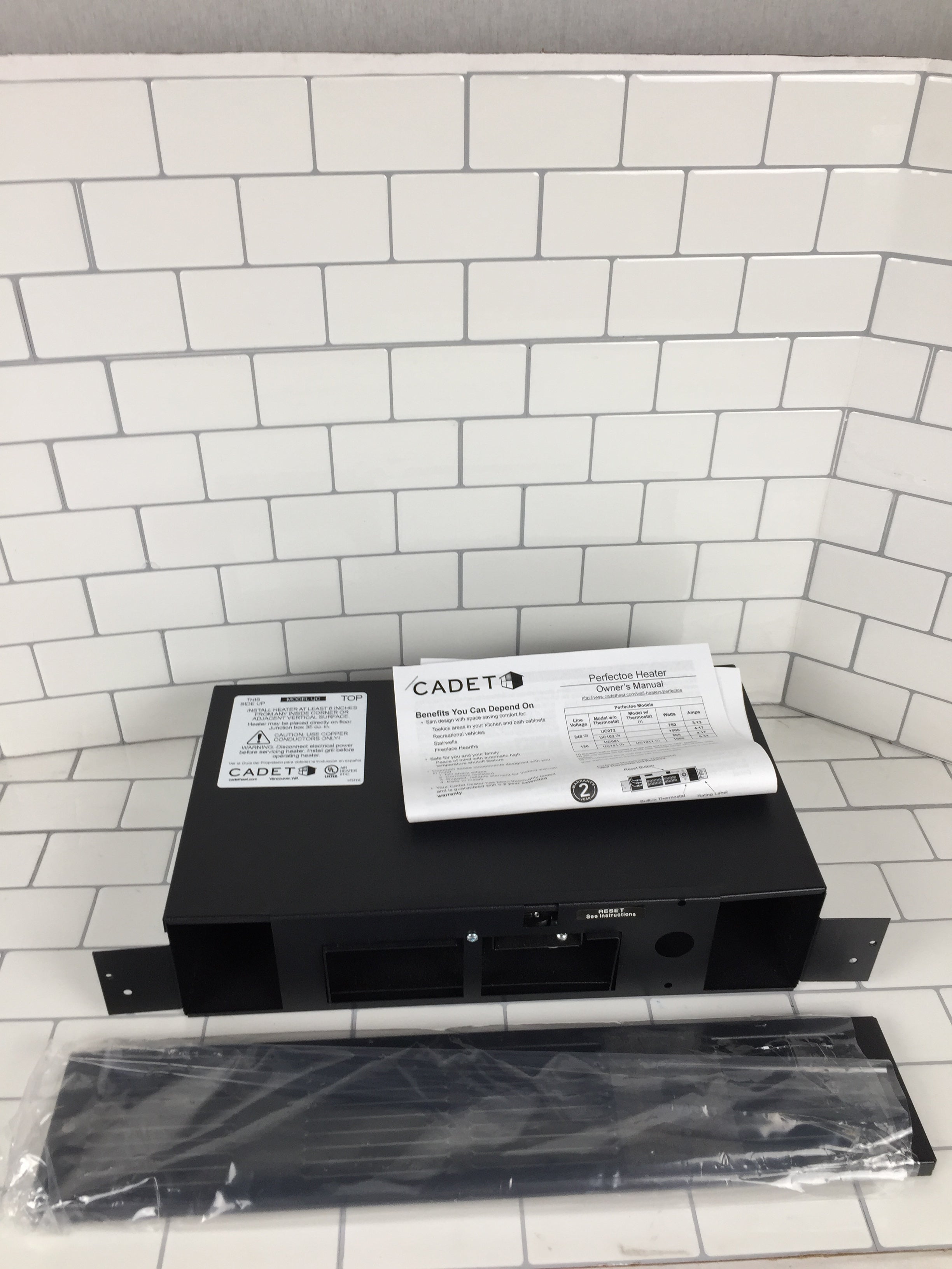 Cadet Perfectoe Electric Toe Kick Heater, (Model UC102B), 240V, 1000W