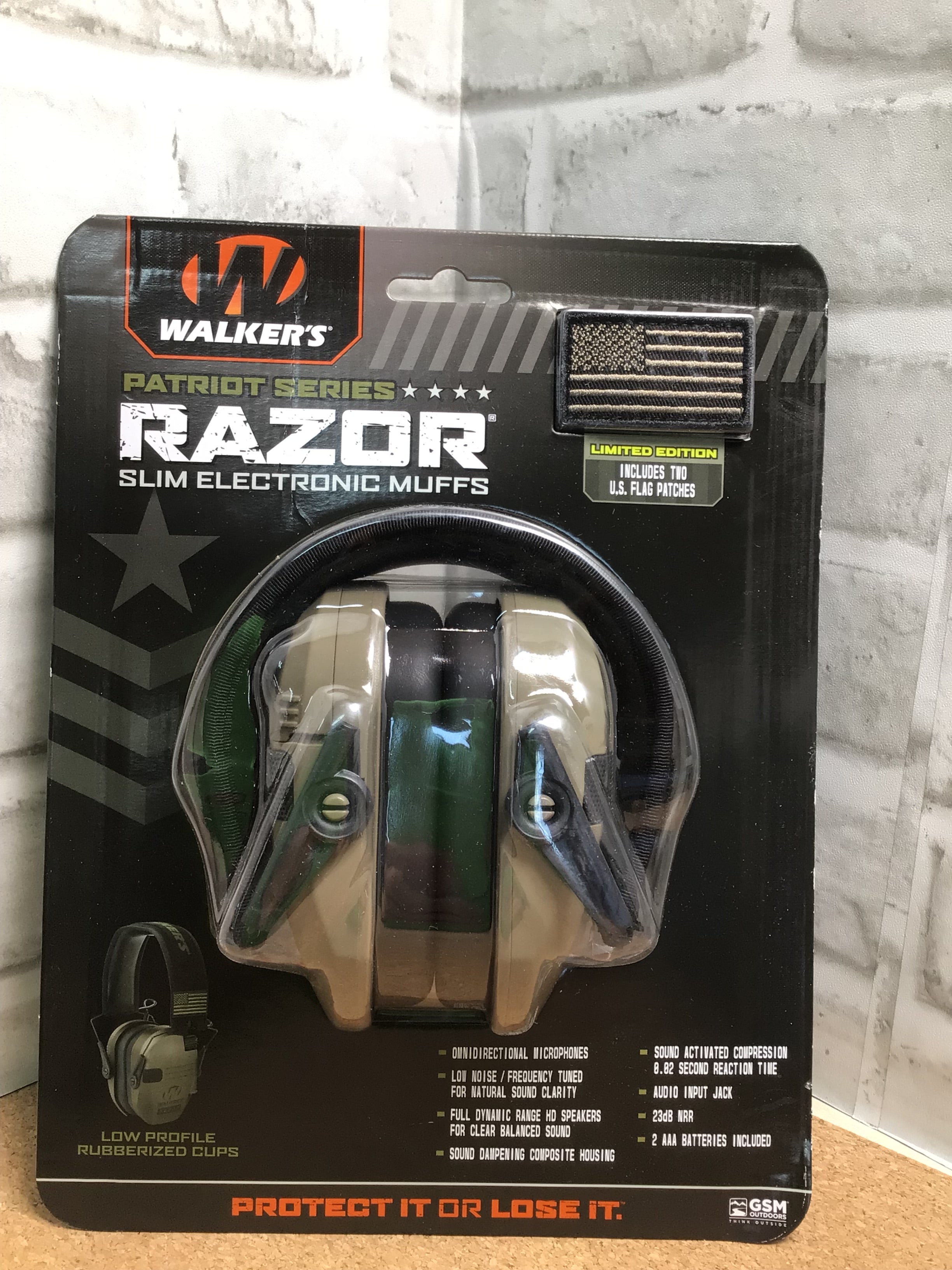 Walker's Razor Slim Ultra Low Profile, Range Shooting Hunting Hearing