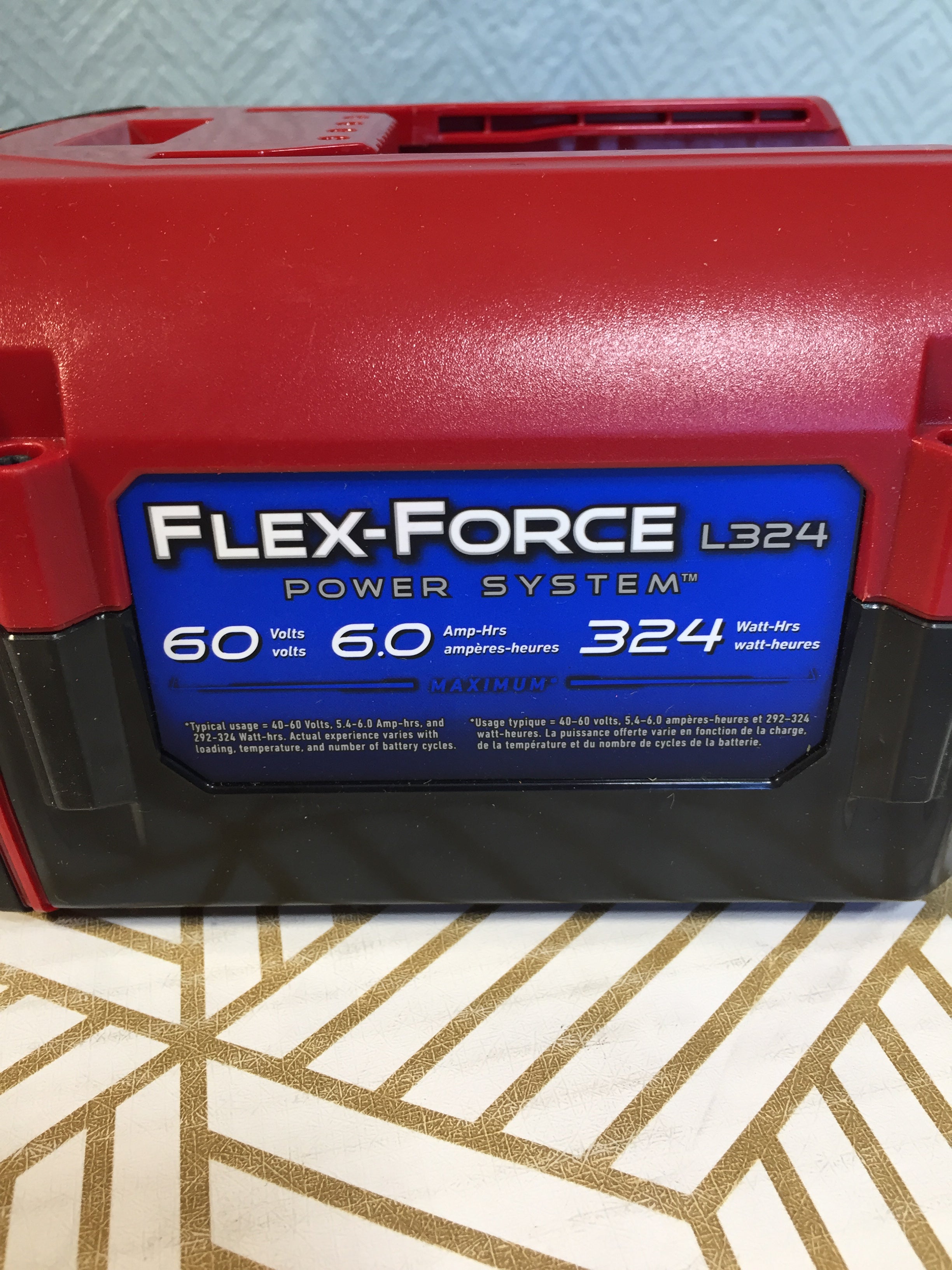 TORO Flex-Force Power System 60-Volt Max 6.0 Ah Lithium-Ion L324 Battery *USED* (7900073328878)