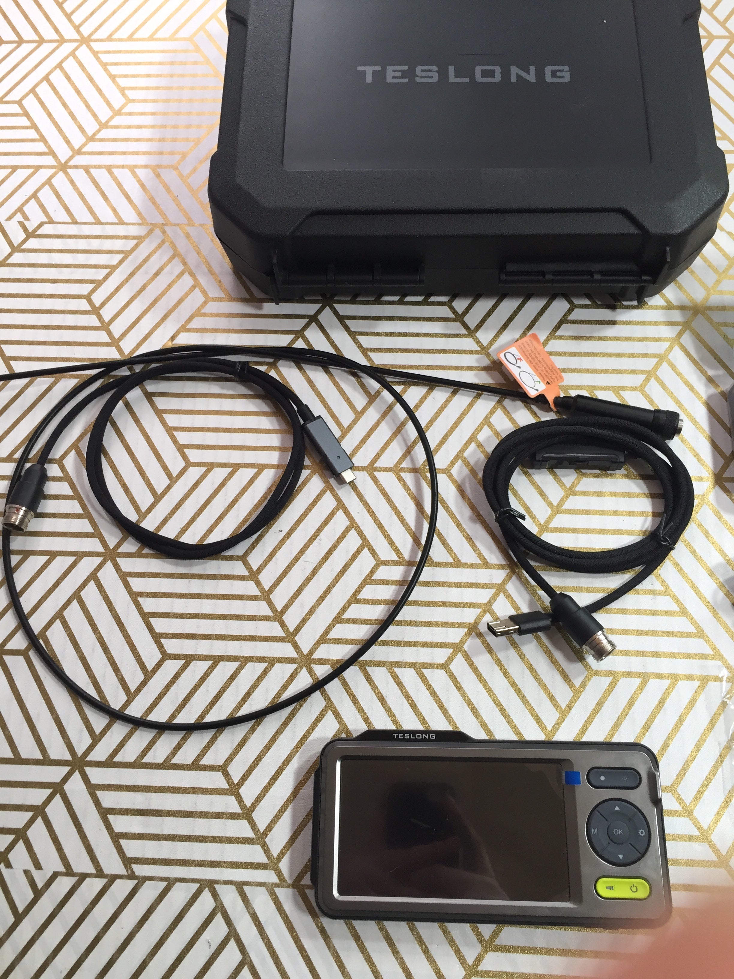 Teslong Endoscope Camera with Light Borescope Inspection Camera w/ IPS Monitor (8051623002350)