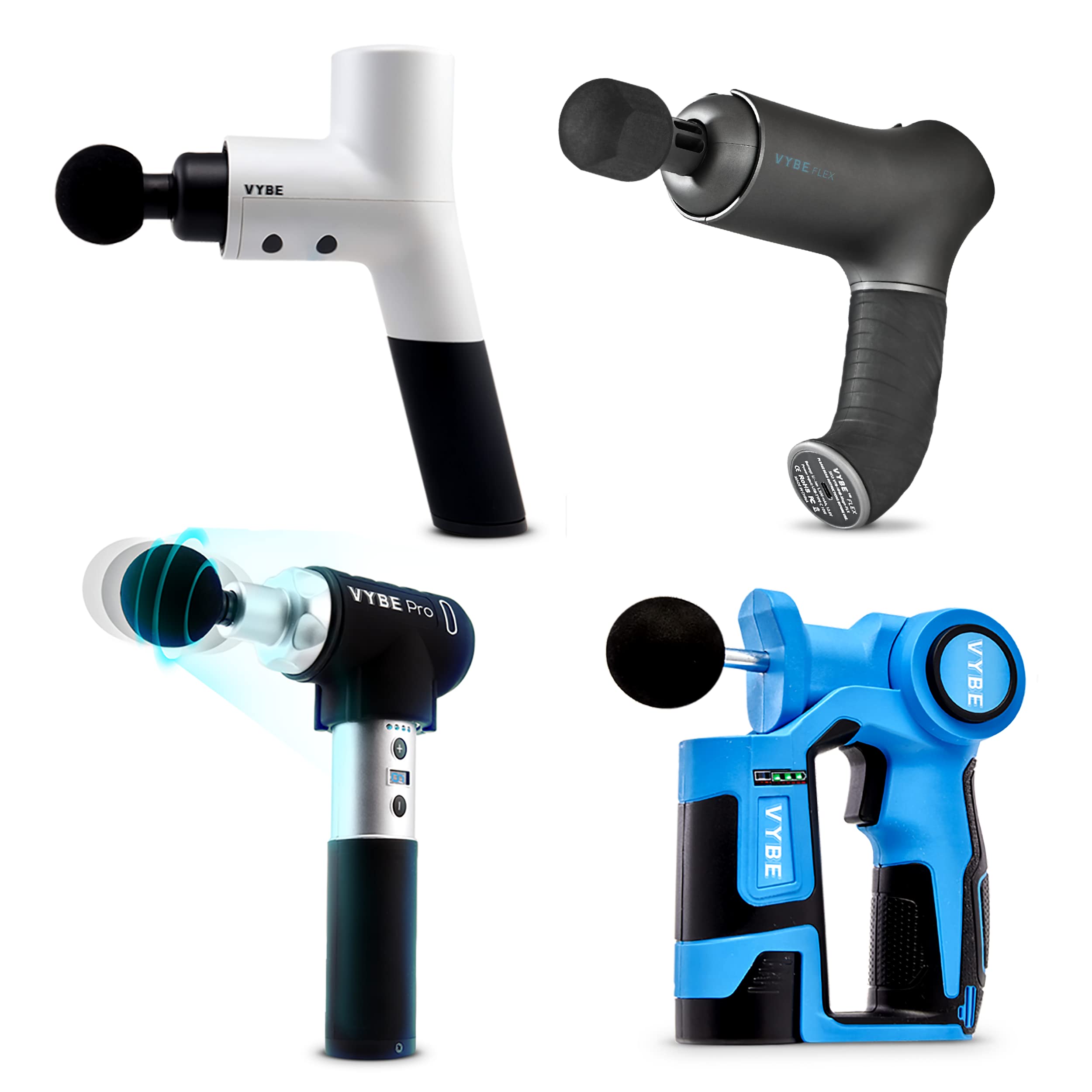 Vybe Pro Muscle Massage Gun for Athletes 9 Speeds, 8 Attachments