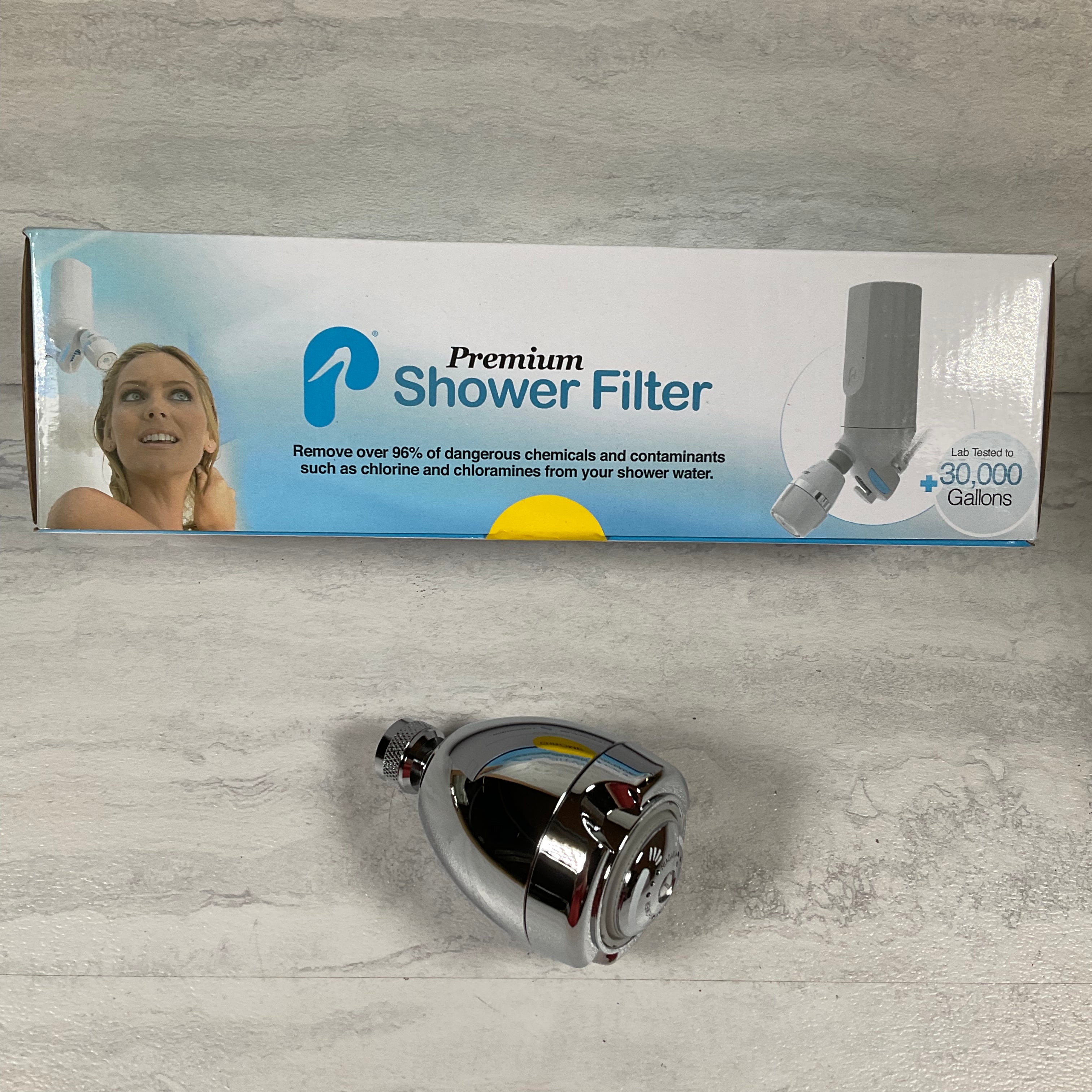 Pelican Water PSF1 3Stage Premium Shower Filter with Shower Head, Ch