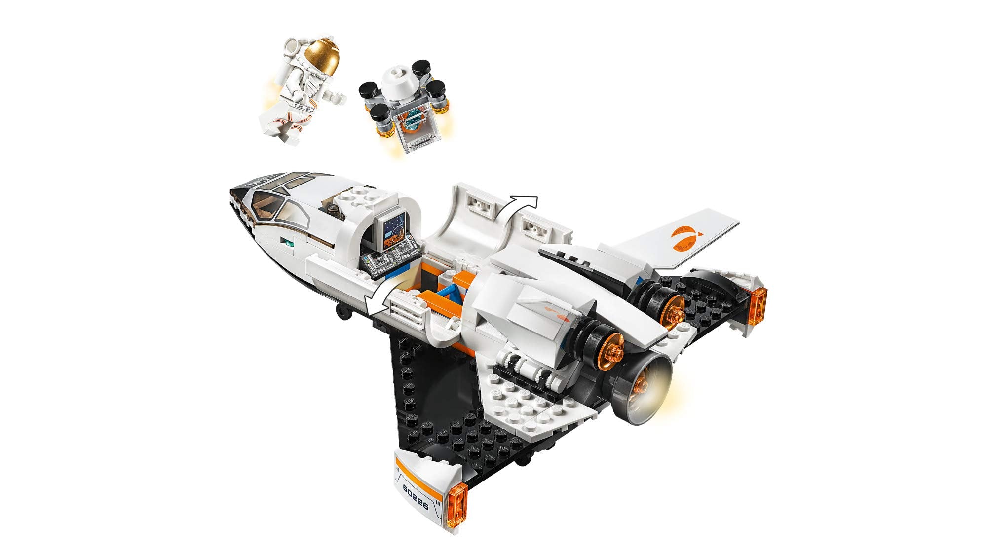LEGO City Space Mars Research Shuttle 60226 Space Shuttle Toy Building Kit with Mars Rover and Astronaut Minifigures, Top STEM Toy for Boys and Girls (273 Pieces) (7591679688942)