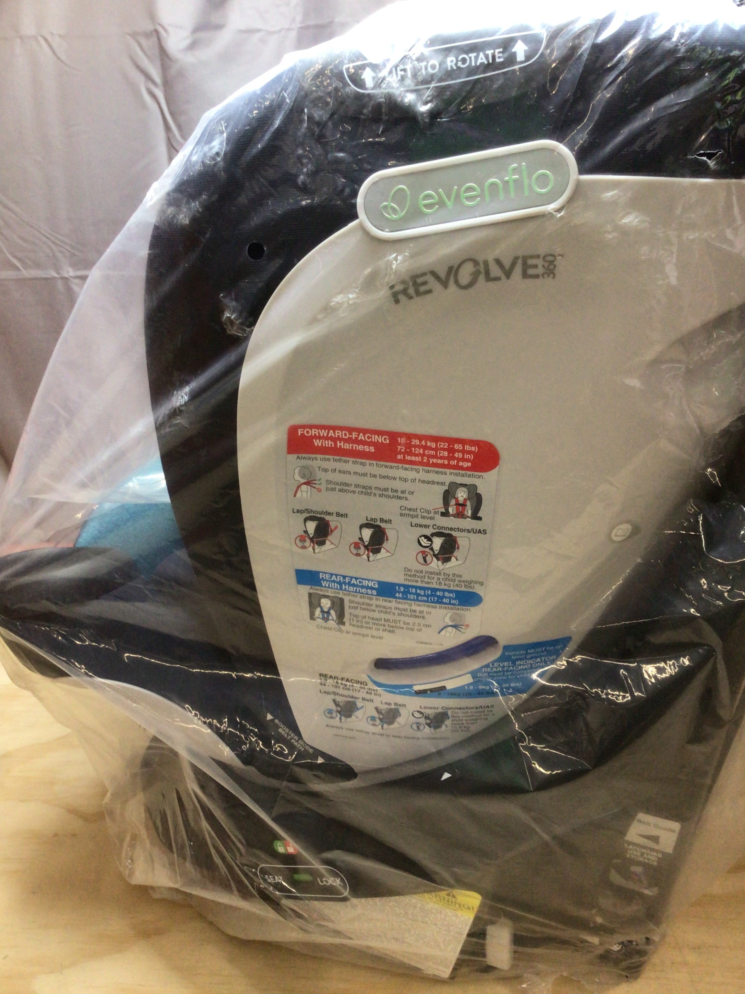 *OPEN BOX* Evenflo 35312312AZ Gold Revolve 360 Car Seat Sapphire Exp. 12/2032 (8094999216366)