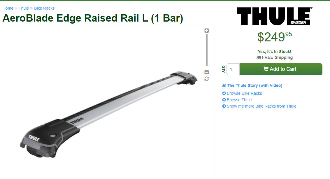 AeroBlade Edge Raised Rail L (1 Bar) (6811526594743)