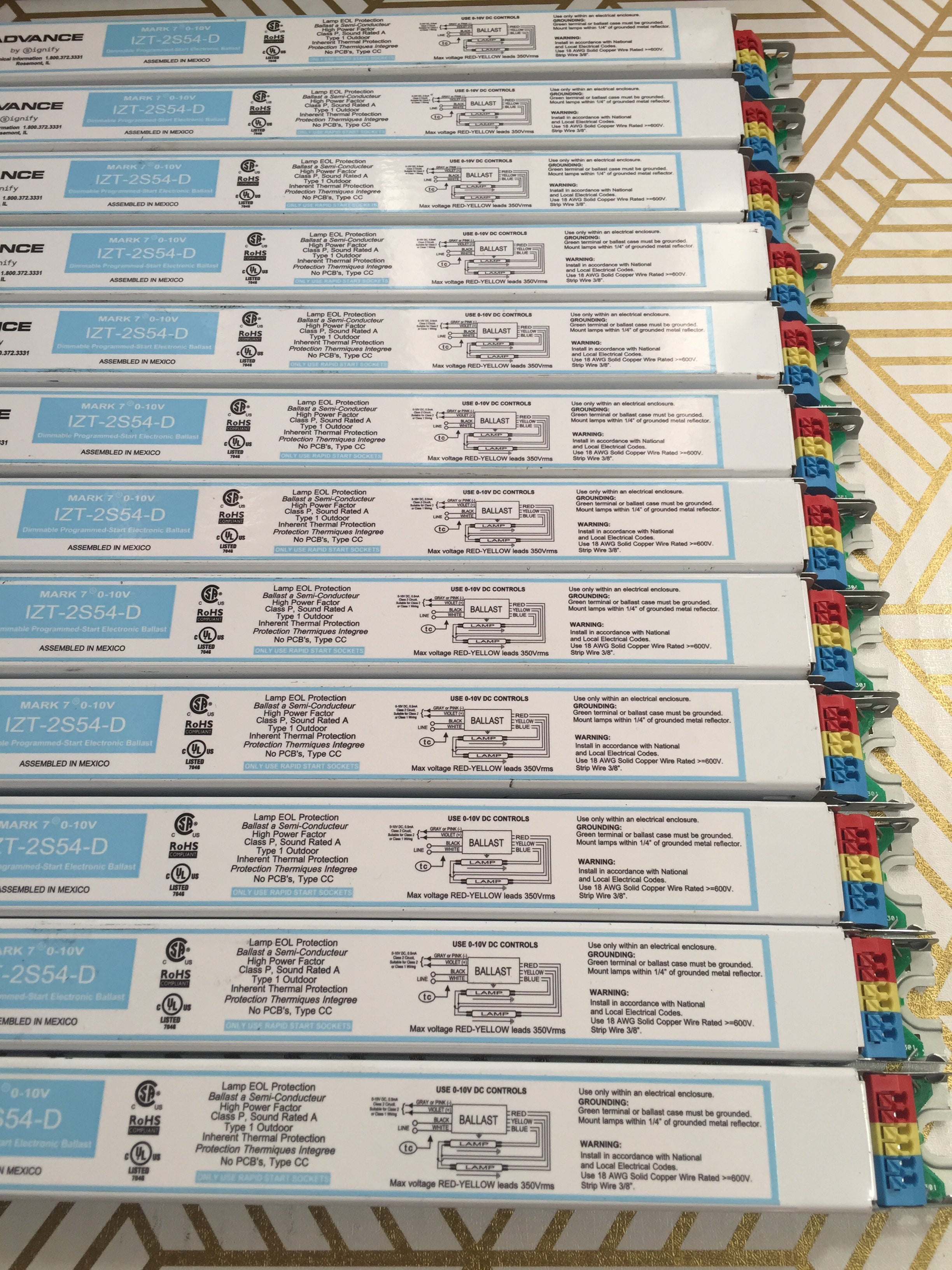 Advance Mark 7 0-10V IZT2S54D35M 2 Lamp - 120/277 Volt - 1.0 Ballast Factor 12 Pack (8026156007662)
