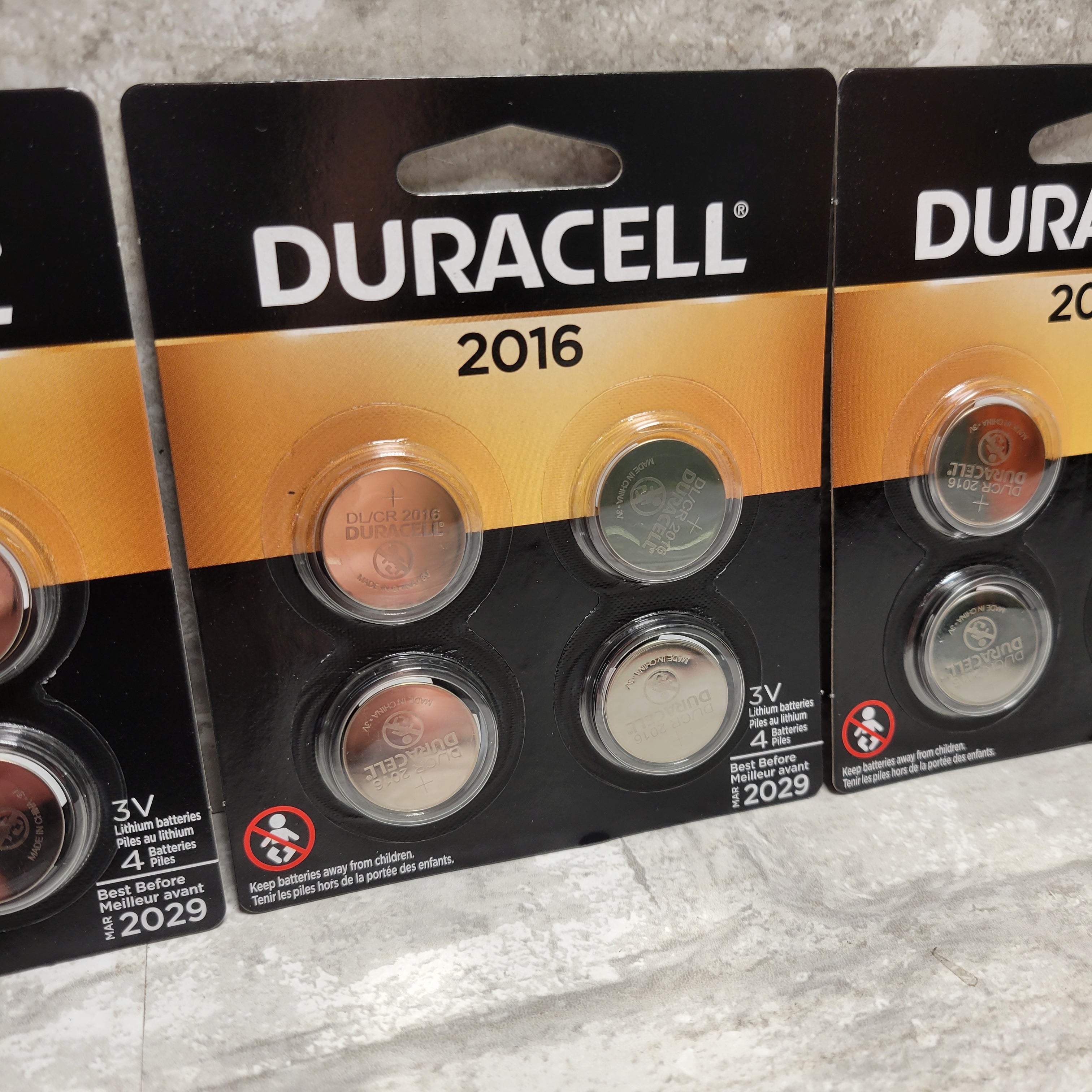 Duracell CR2016 3V Lithium Coin Cell Battery, 3 Packs of 4 (8117136589038)