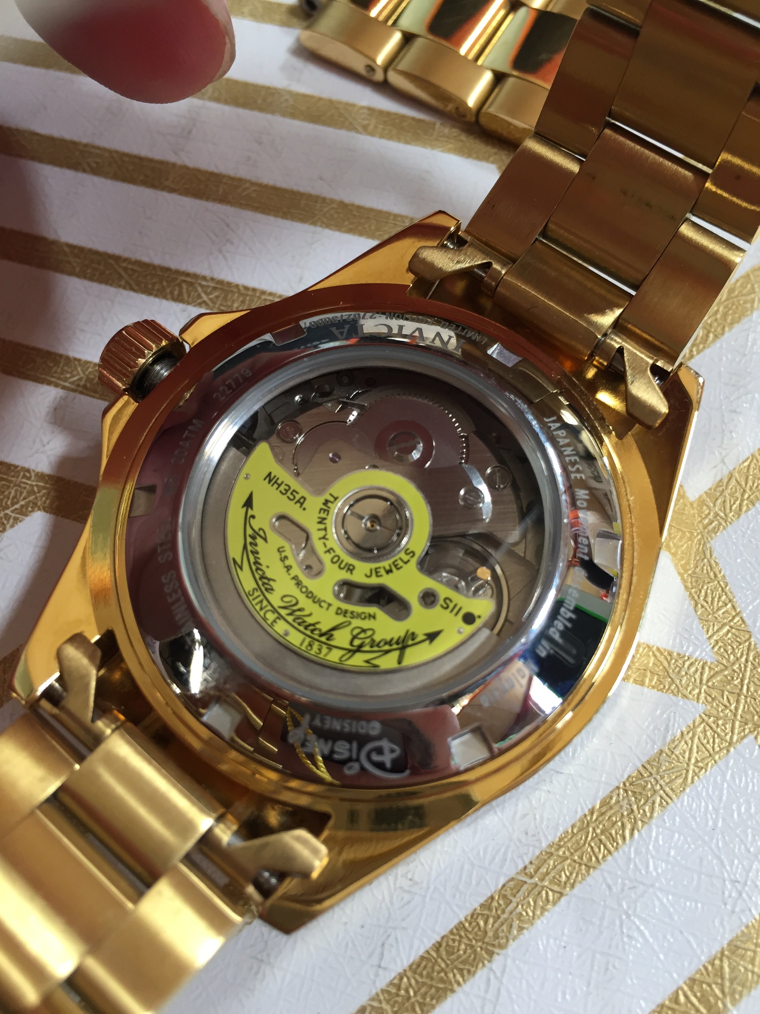 Invicta Mickey Mouse Men's 22779 Disney Limited Edition Analog Gold Watch (7746688024814)