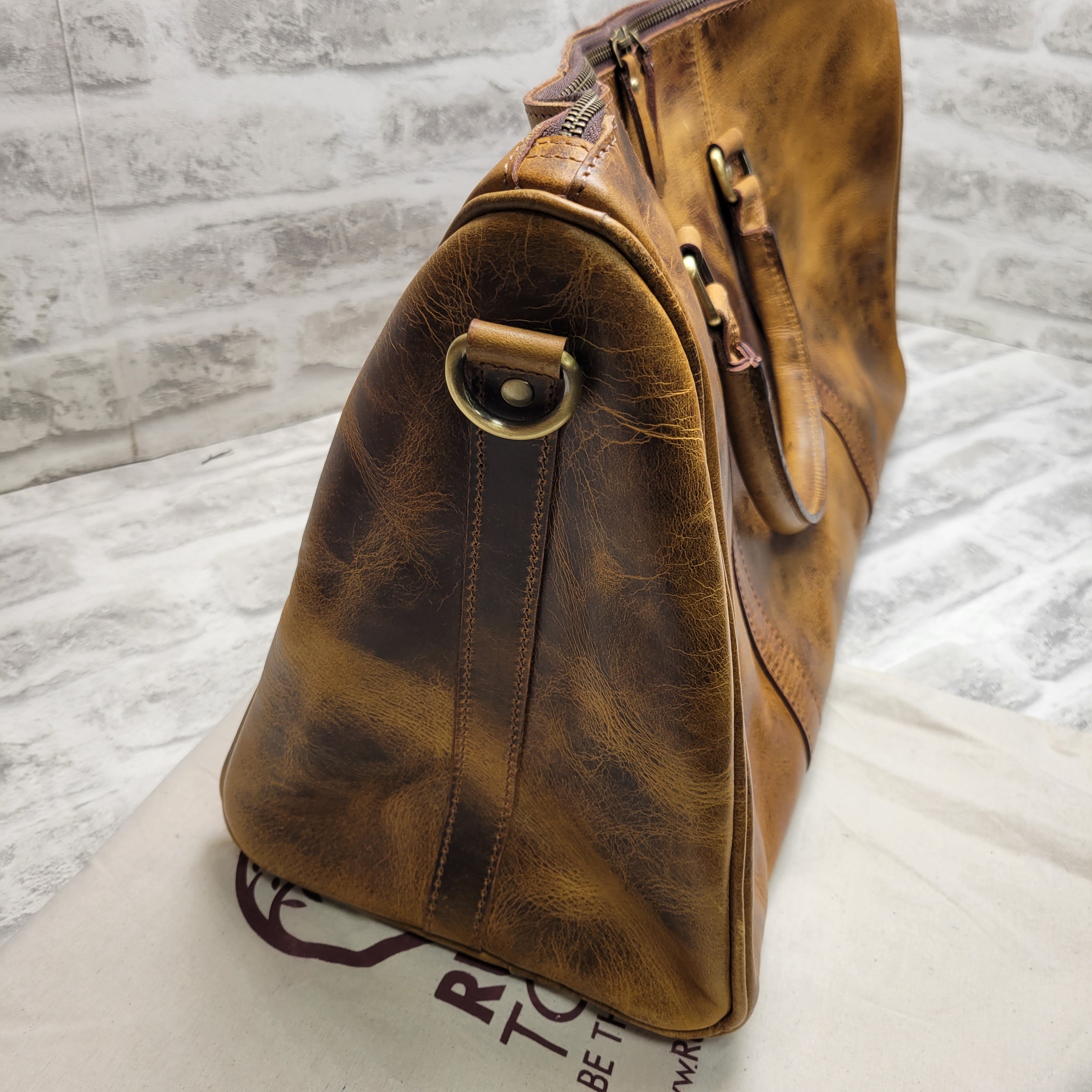 Handmade 30L Leather Duffle Bag Vintage Classic Style (Brown, 20 inches) (7601033216238)