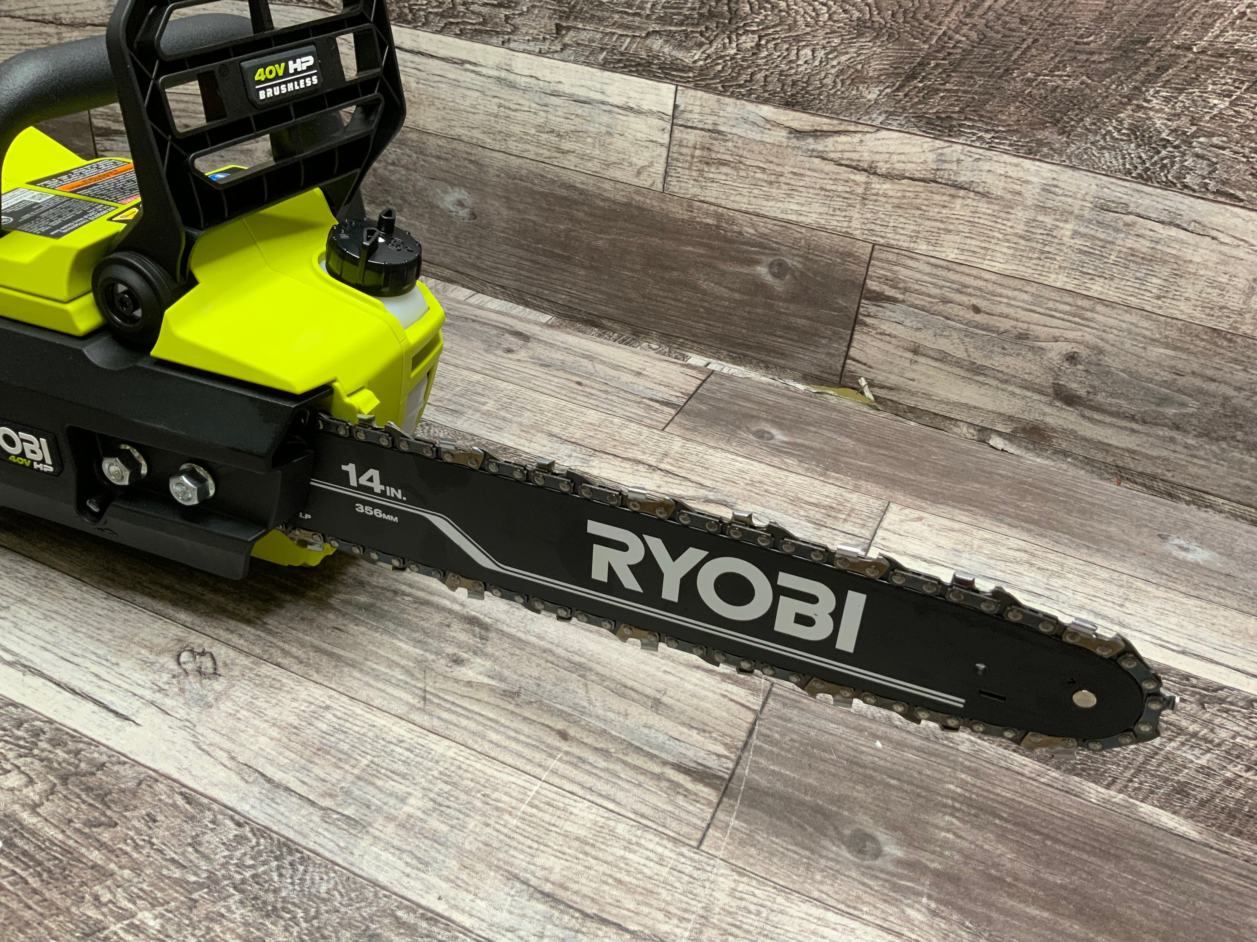 RYOBI 40V HP Brushless 14 in. Battery Chainsaw with 4.0 Ah Battery and Charger (8135660142830)