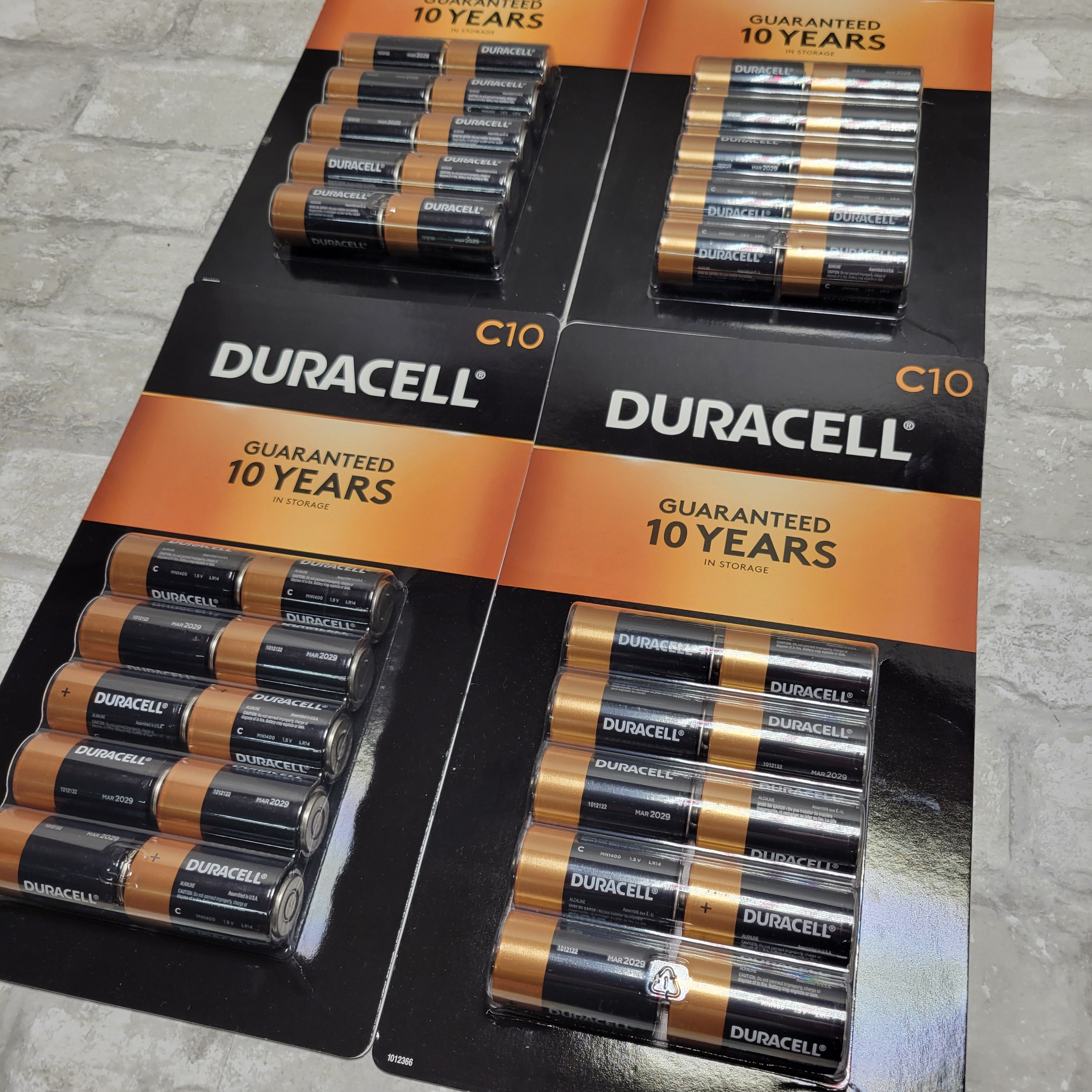 DURACELL 80240709 Coppertop Alkaline Batteries C - Exp. 3/2029,10 pk, Lot of 4 (8133094572270)