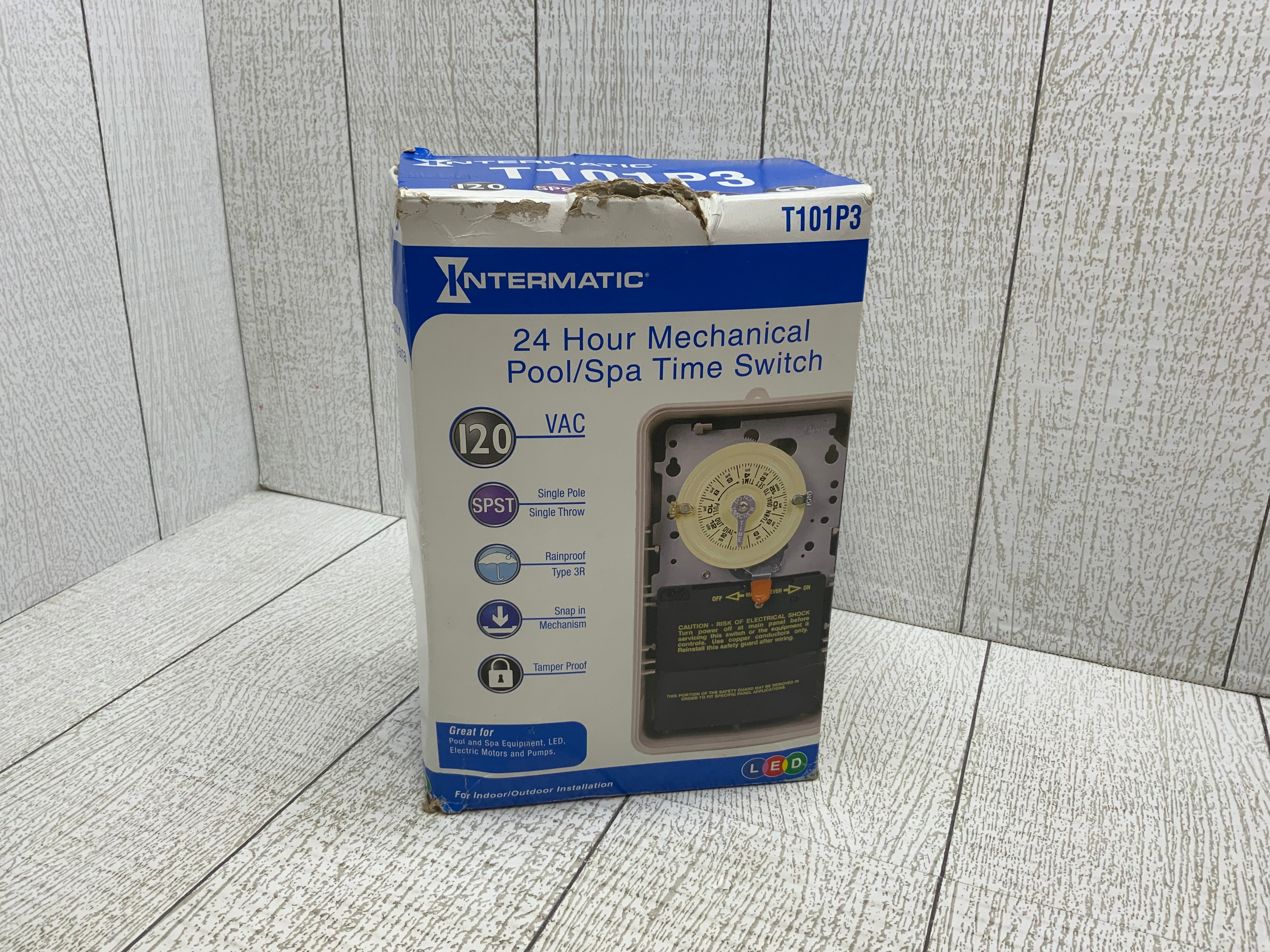 Intermatic T101P3 Pool/Spa Timer Indoor/Outdoor 110/120V 24hr Timer, Gray (8051168968942)