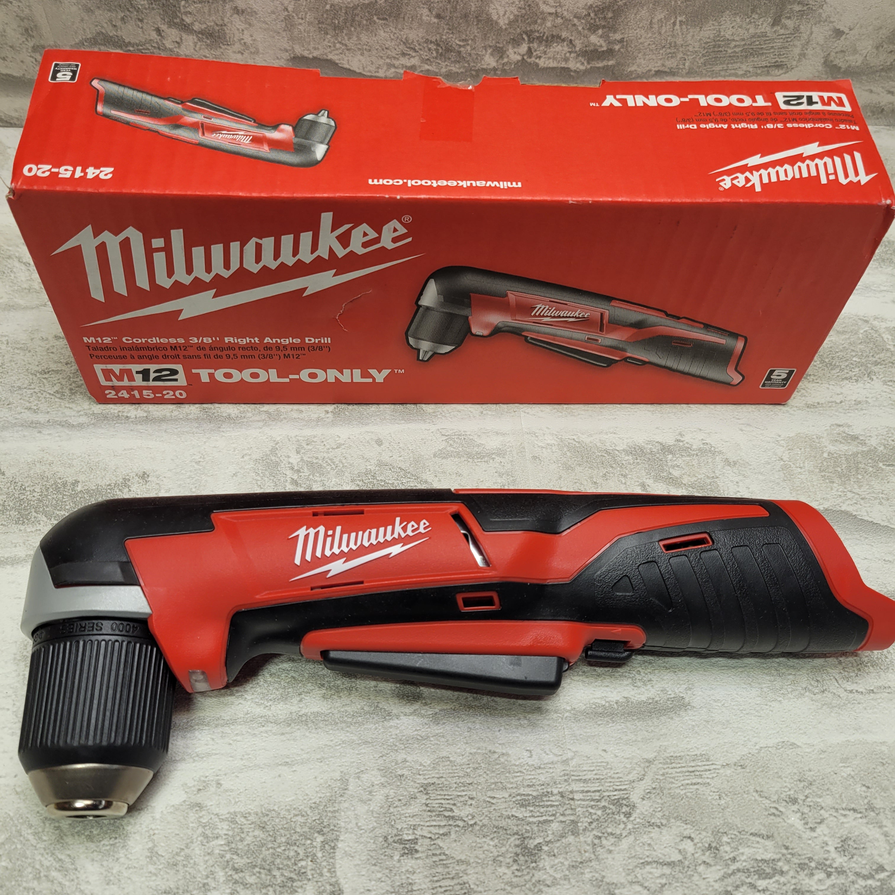 Milwaukee 2415-20 12-Volt Lithium-Ion Cordless Right Angle Drill 3/4