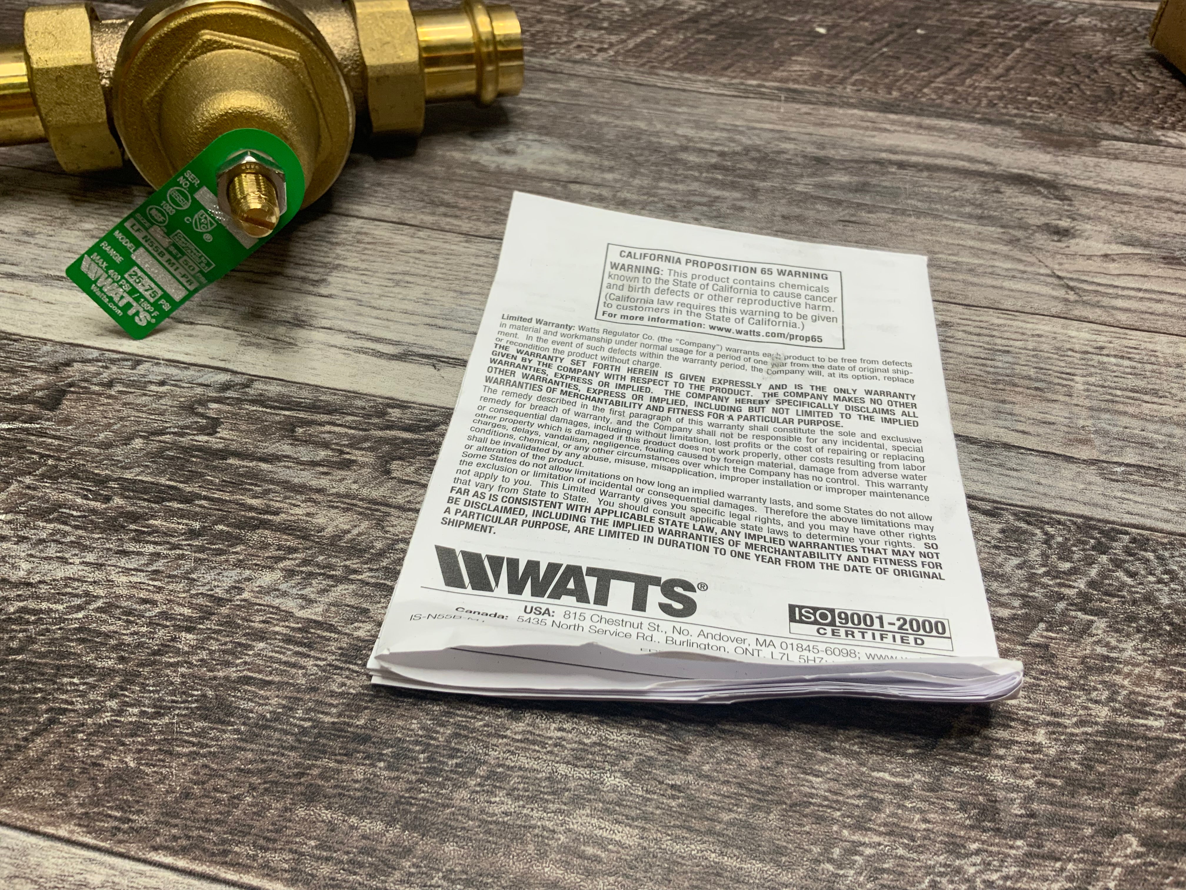 Watts 3/4 LFN55BM1-DU-PR Water Pressure Reducing Valve (8127090786542)