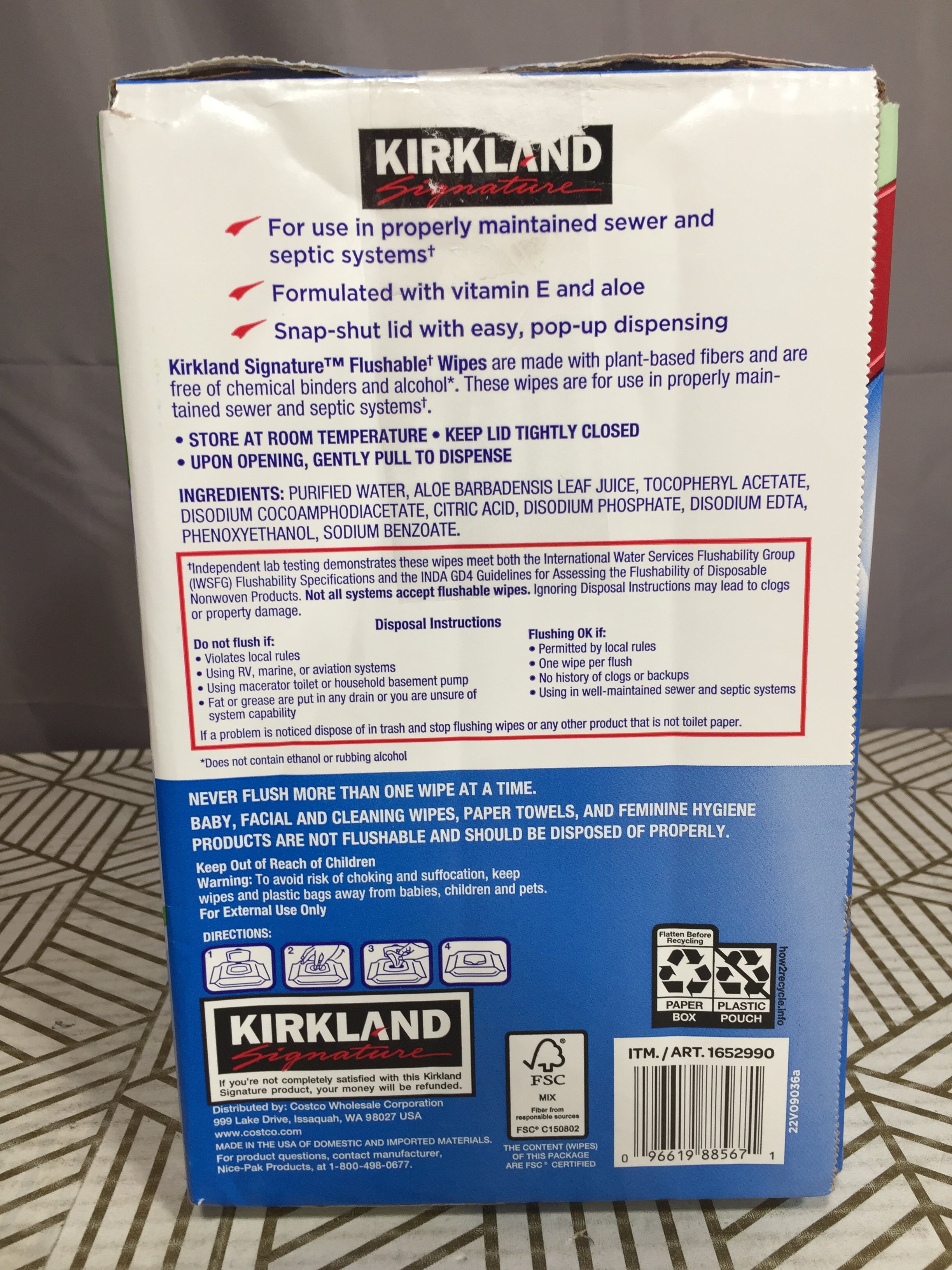 Moist Flushable Kirkland Wipes Ingredients Kirkland Signature