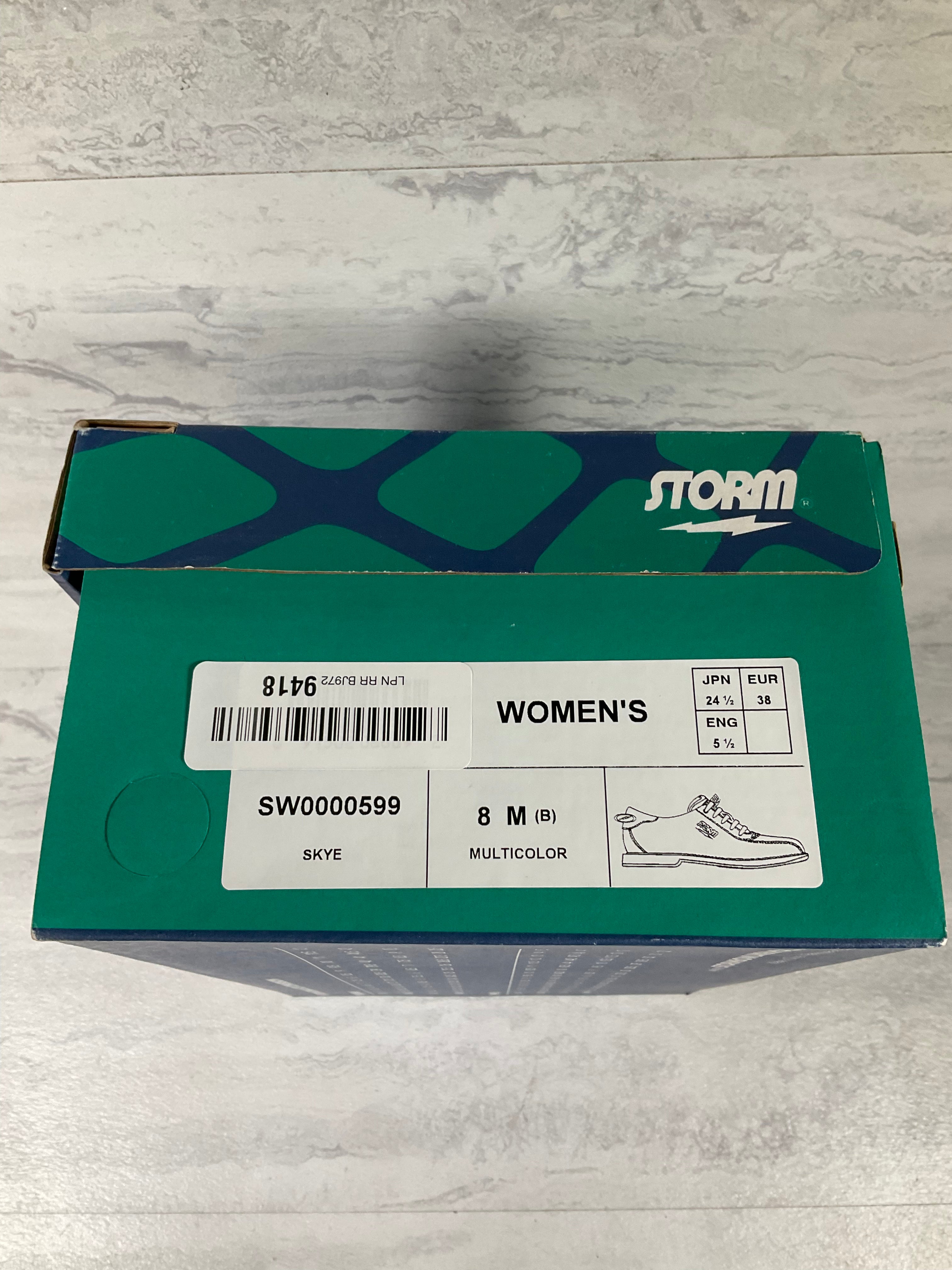 Storm Womens Skye Bowling Shoes- Black/Blue, Size 8 (6972873801911)