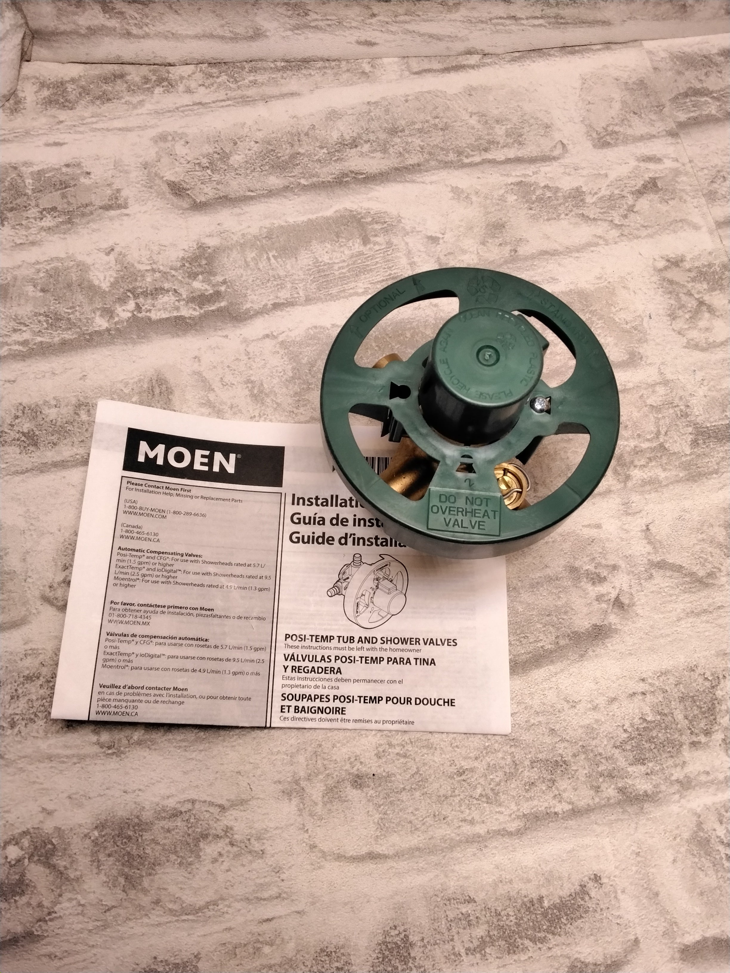 Moen Rough-In Posi-Temp Pressure Balancing Cycling Shower Valve with Stops (7629723992302)