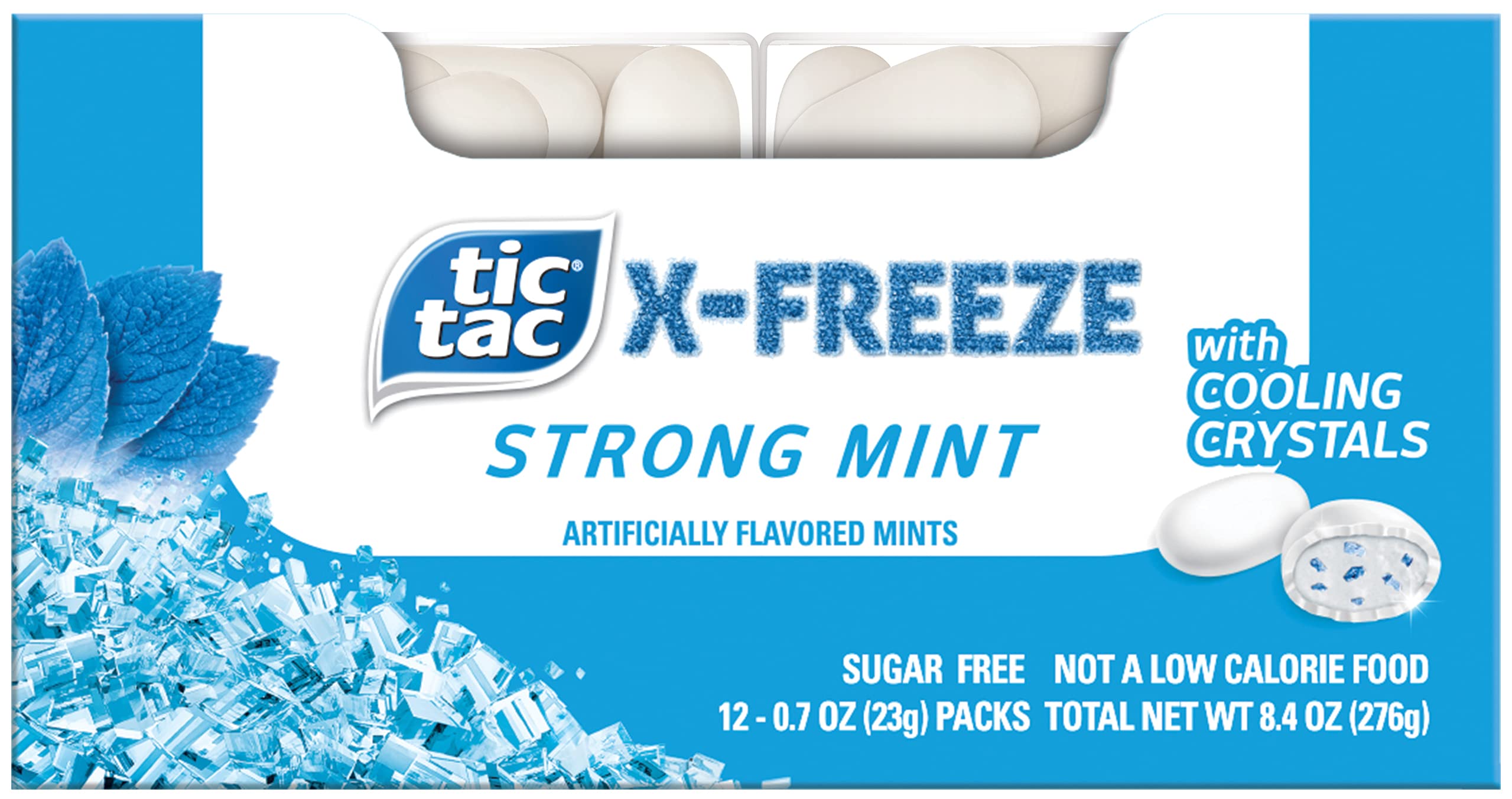 Tic Tac X-FREEZE Sugar Free Breath Mints, Strong Mint, 0.7 oz (Pack of 12) (7567377432814)