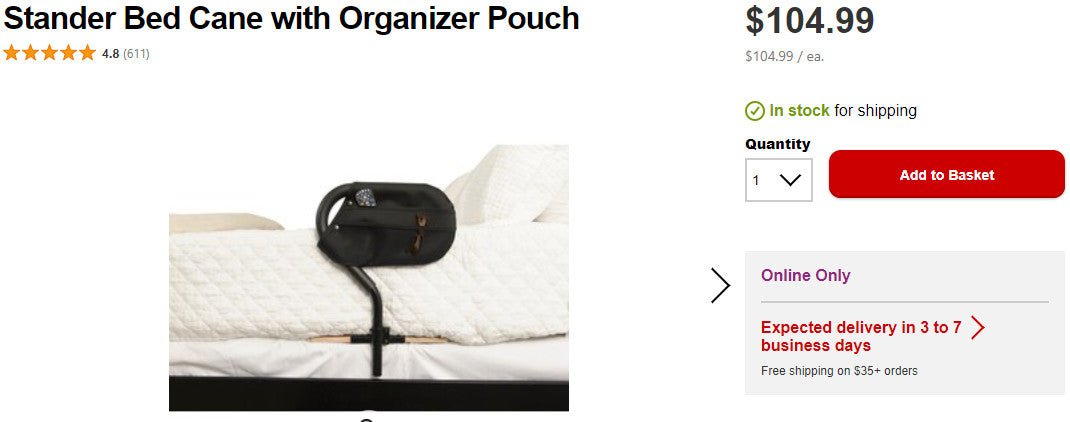 Stander Bed Cane with Organizer Pouch (6823361708215)